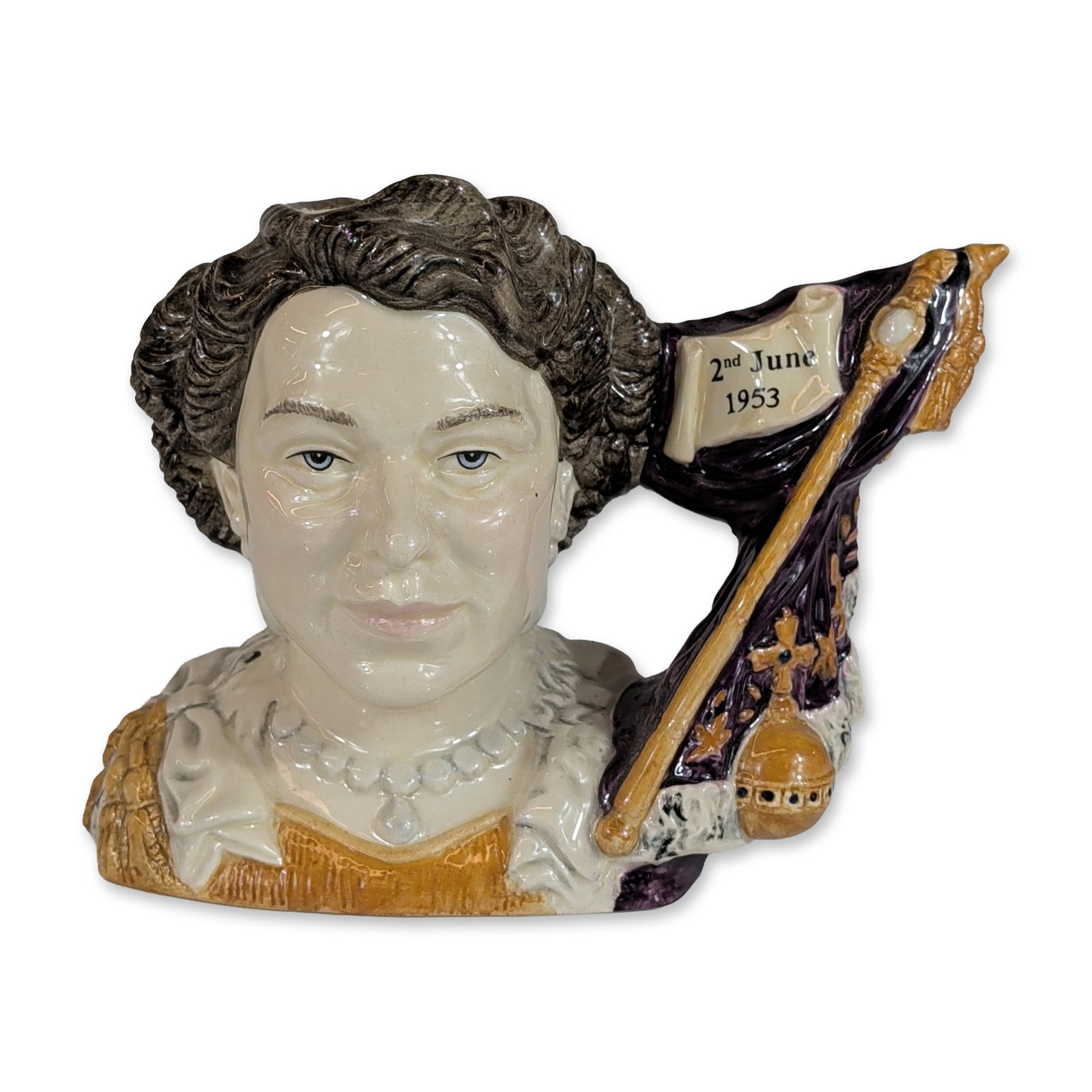 Royal Doulton Queen Elizabeth II Coronation Small Character Jug D7168 (1 of 3)