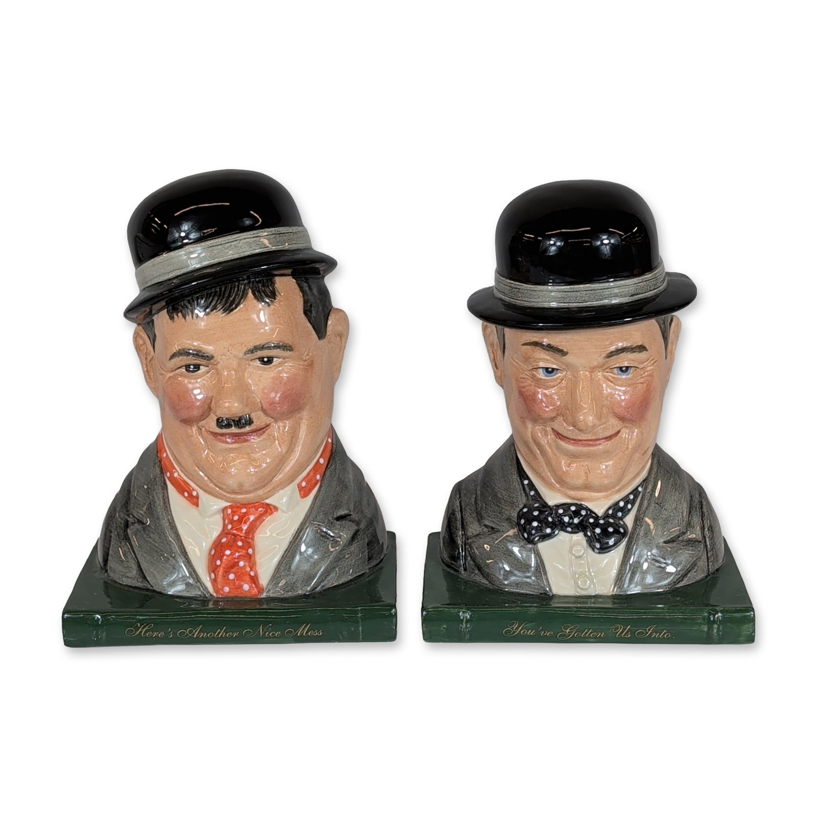 A Pair of Royal Doulton Laurel and Hardy Bookends (1 of 4)