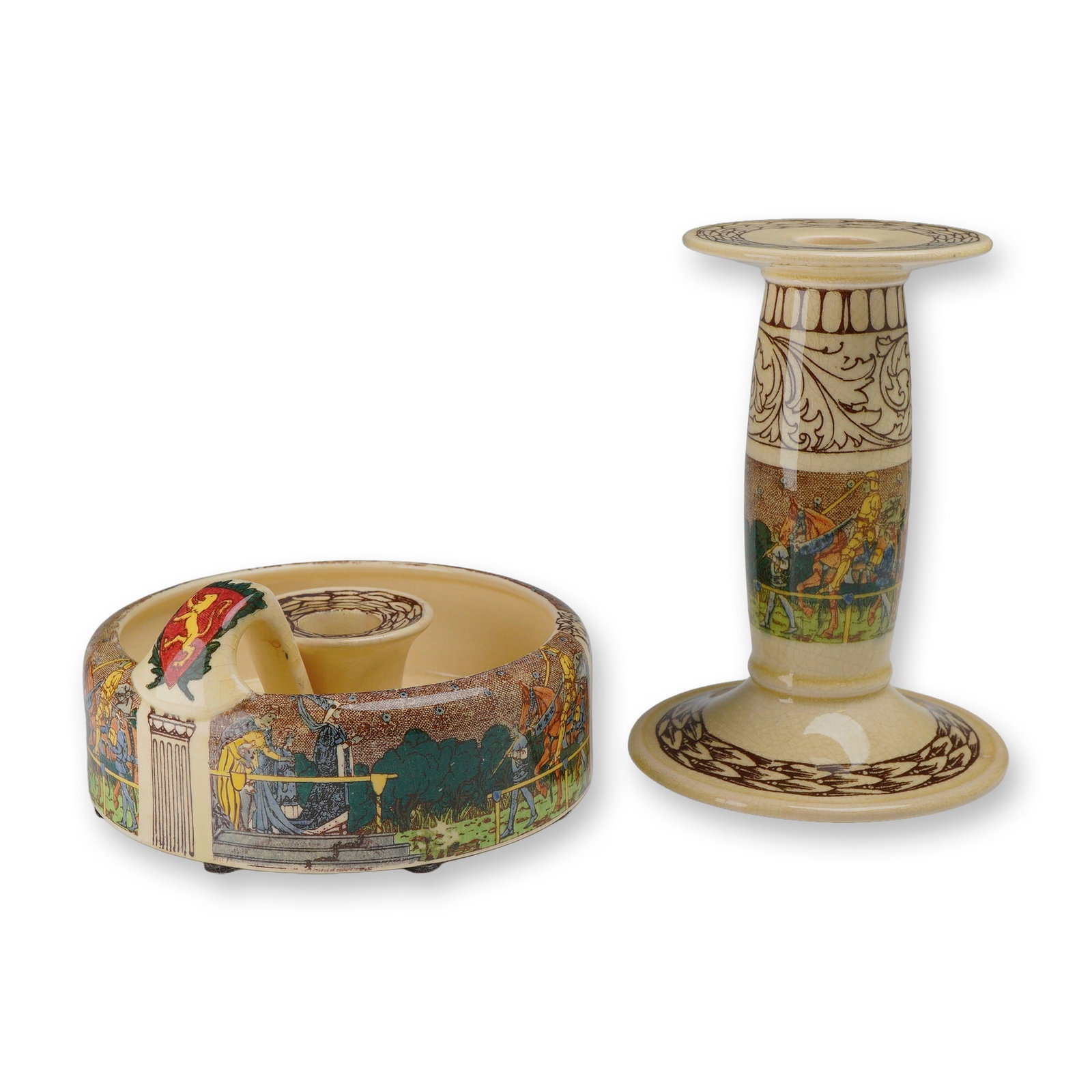 2pc Royal Doulton King Arthur's Knights Seriesware Candlesticks (1 of 3)