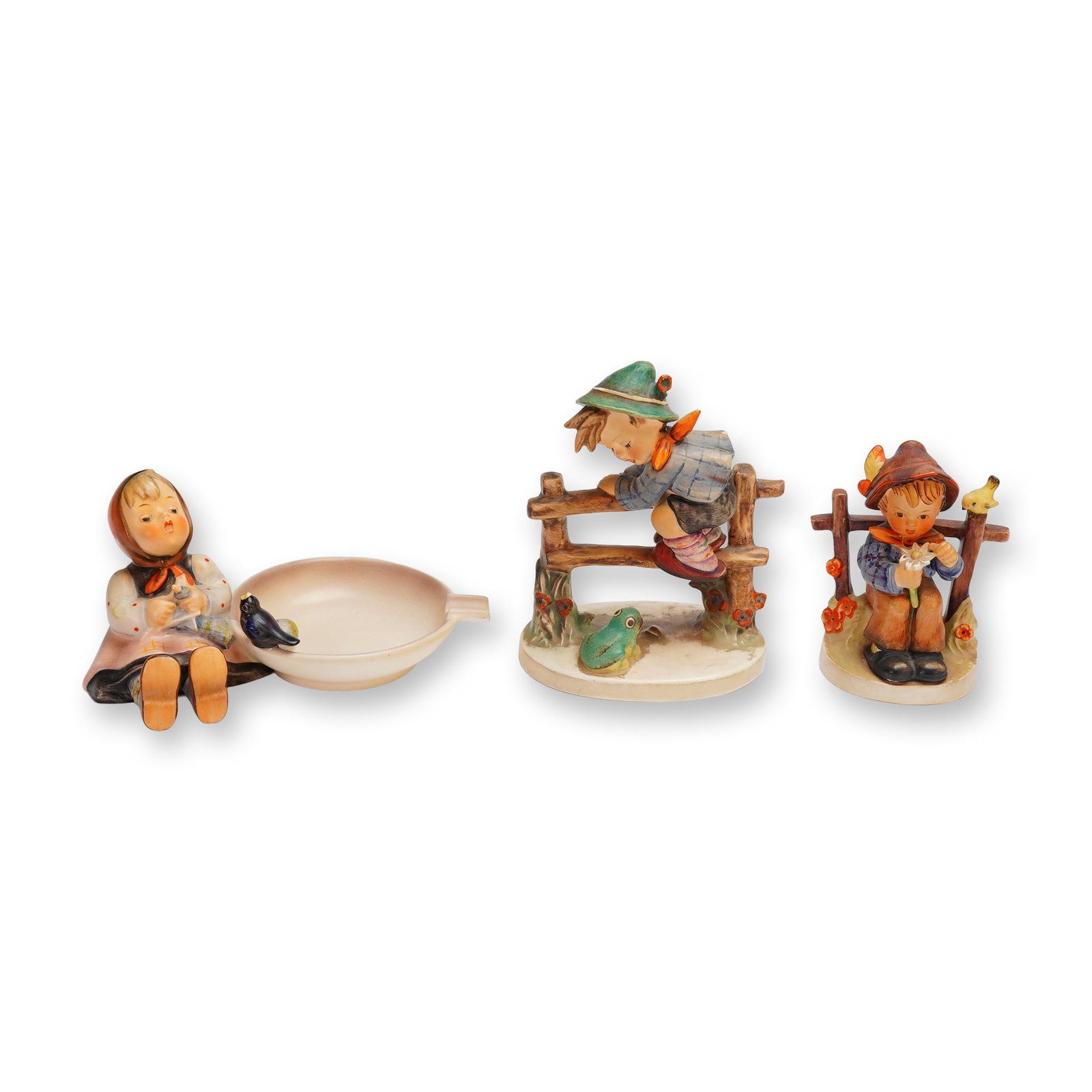 3pc Goebel Hummel Porcelain Figurines and Ashtray (1 of 3)