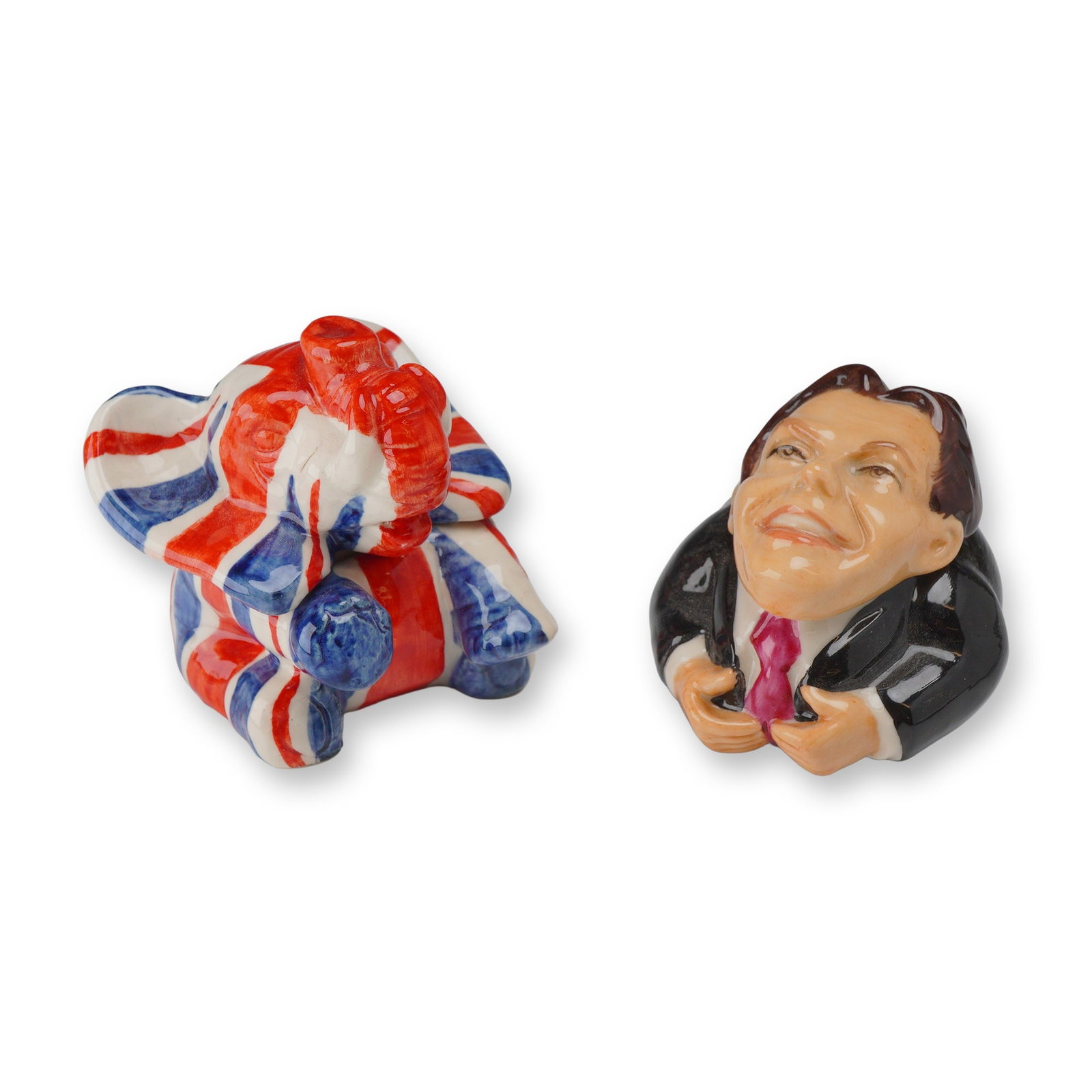 2pc Kevin Francis Ceramic Face Pots, British Theme (1 of 3)
