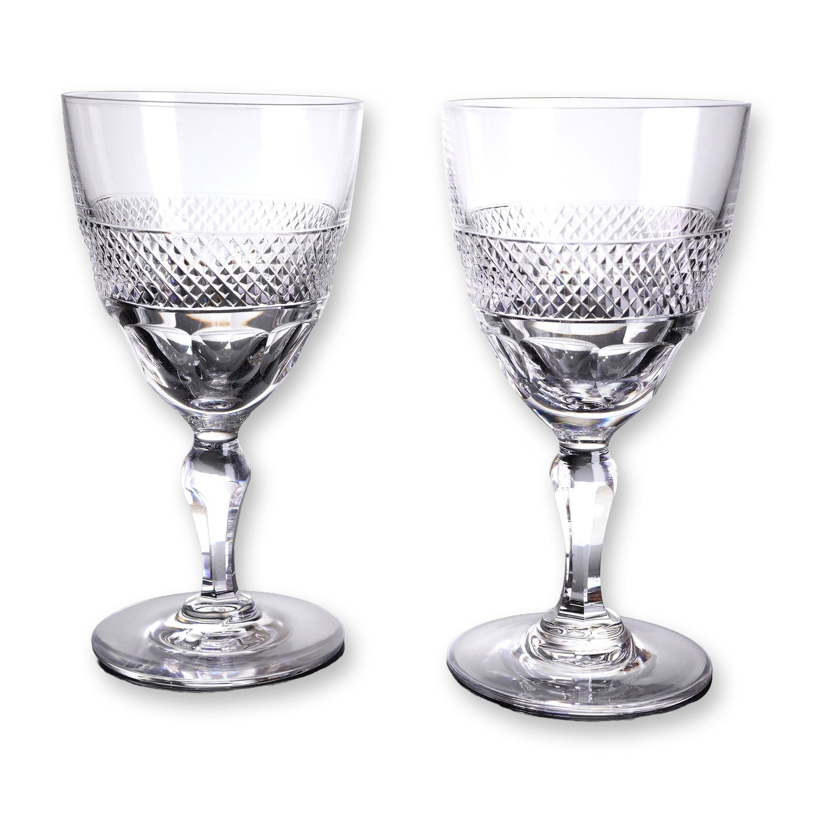 A Pair of Orrefors Rio Patern Cut Sherry Glasses (1 of 4)