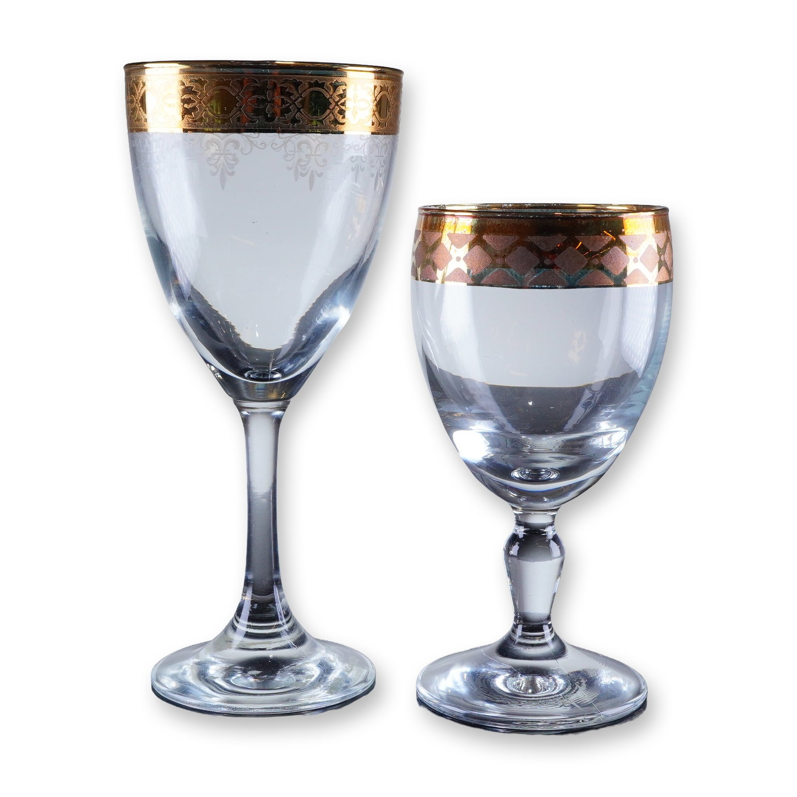 2pc Gold Rim Crystal Glassware (1 of 3)