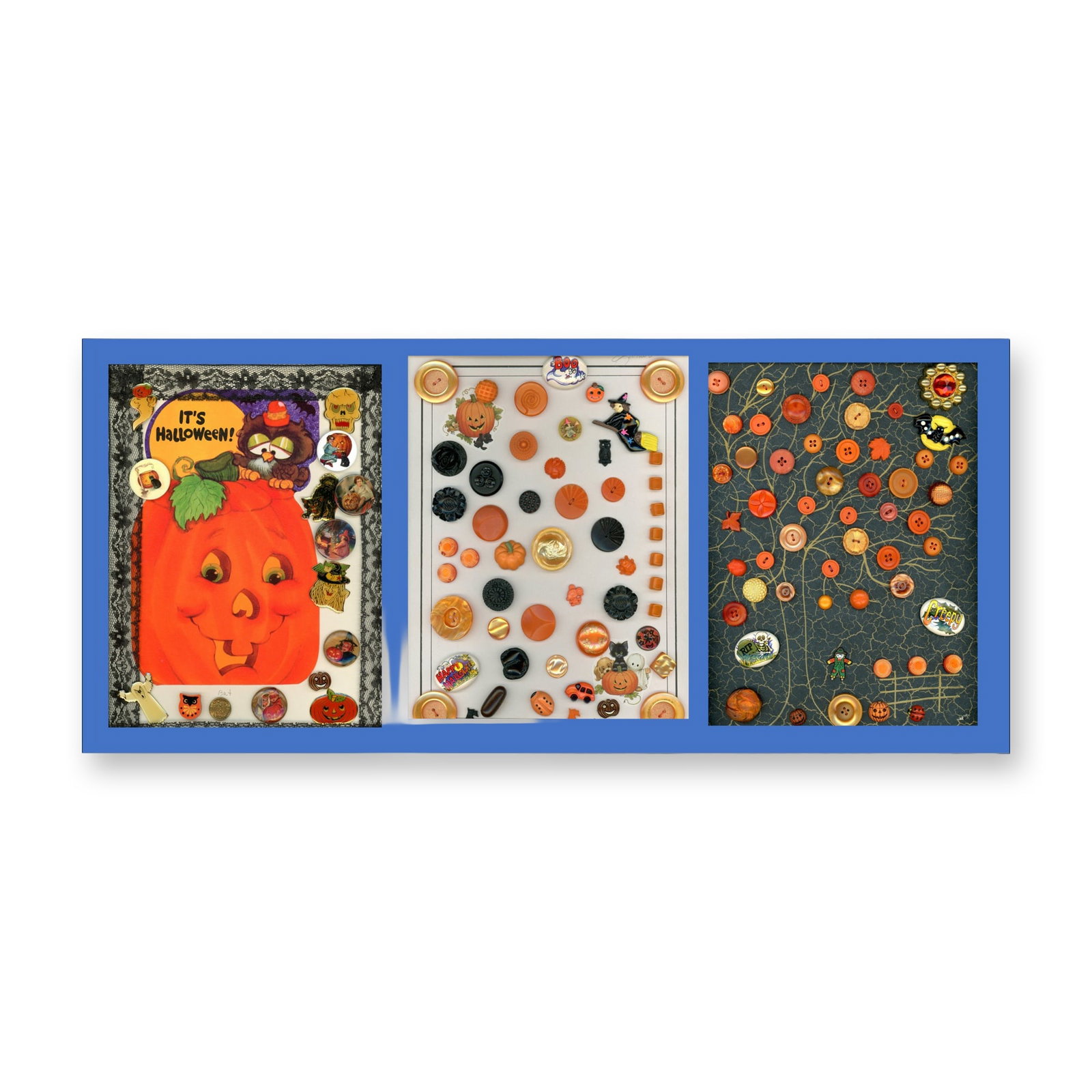 3 CARDS OF DIVISION THREE HALLOWEEN STYLE BUTTONS (1 of 9)