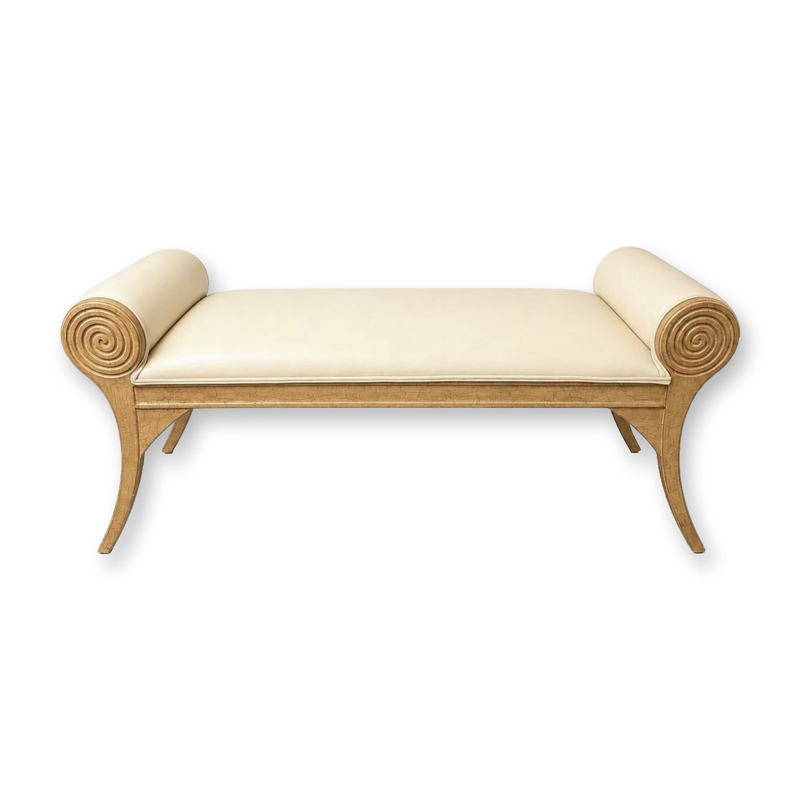 Hollywood Regency Style Scrolled Window Bench (1 of 4)
