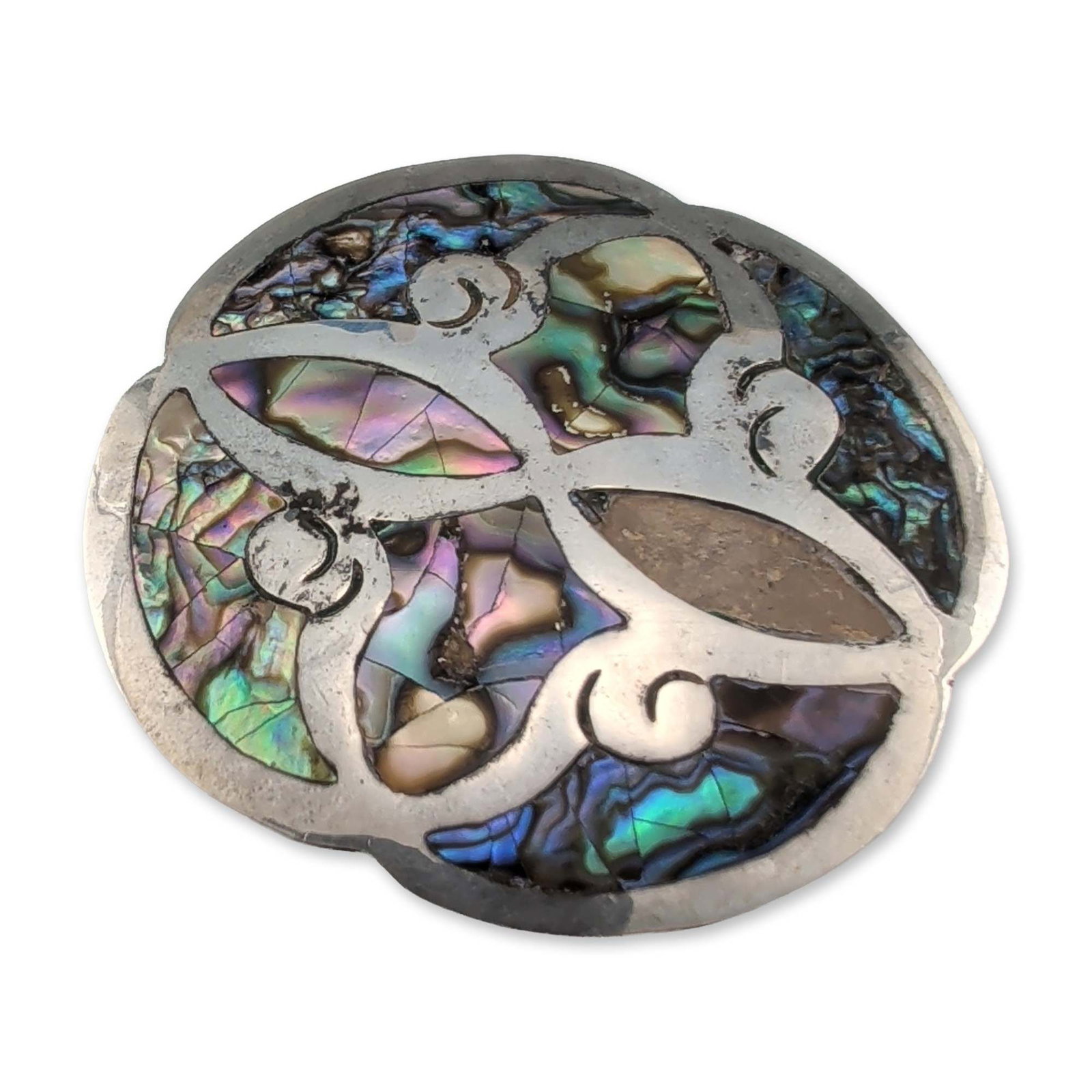 Mexican Sterling Silver Abalone Shell Brooch (1 of 3)