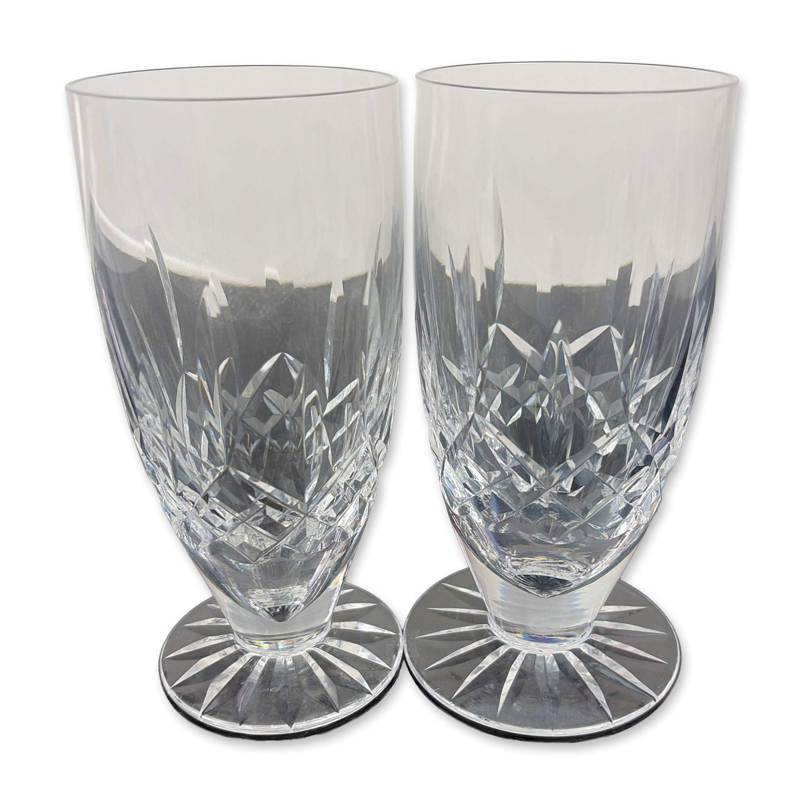 Pair of Waterford Lead Crystal Lismore Footed Iced Tea Glasses (1 of 2)