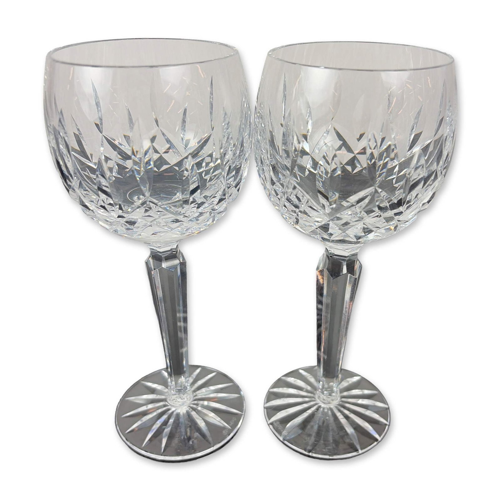 Pair of Waterford Lismore Crystal Hock Wine Glasses (1 of 2)
