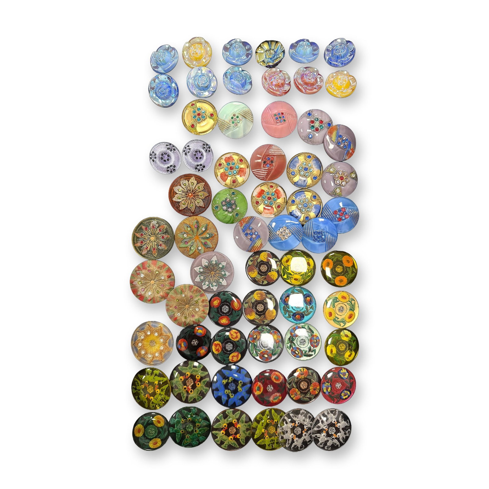 AN ASSORTMENT OF DIVISION THREE GLASS BUTTONS (1 of 10)