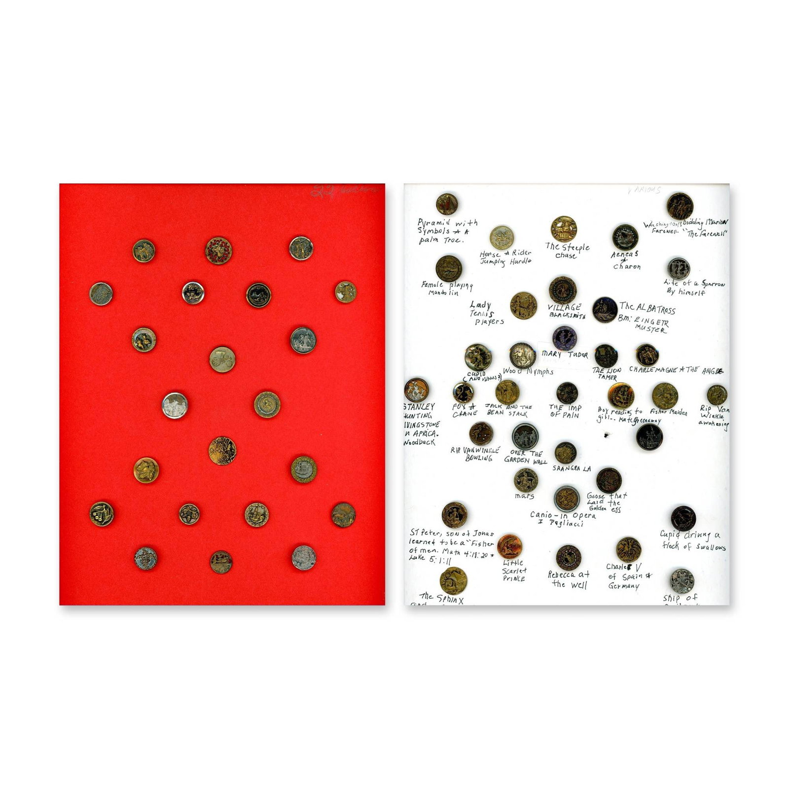 2 CARDS OF DIVISION ONE METAL PICTORILA BUTTONS (1 of 3)