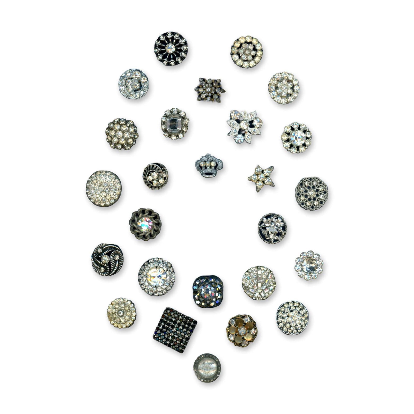 2 CARDS OF EARLY 20TH CENTURY "GLITZ" BUTTONS (1 of 3)