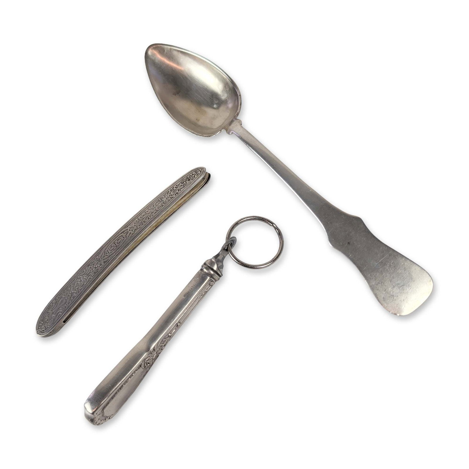 Three Mixed Sterling Silver and 800 Silver Personal Items (1 of 4)