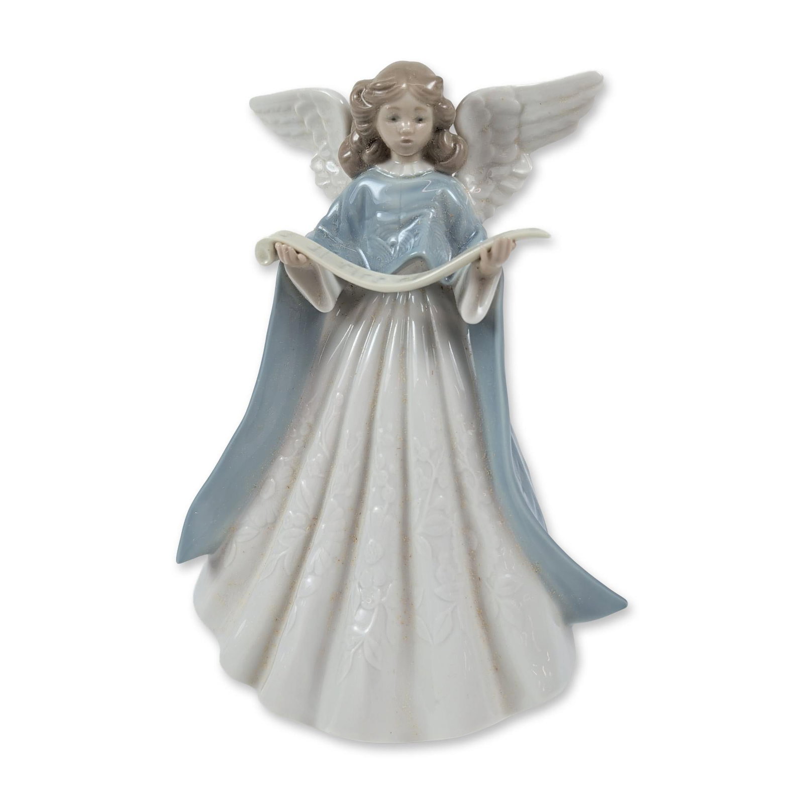 Lladro Glazed Porcelain Singing Angel Tree Topper/Standing Ornament (1 of 4)
