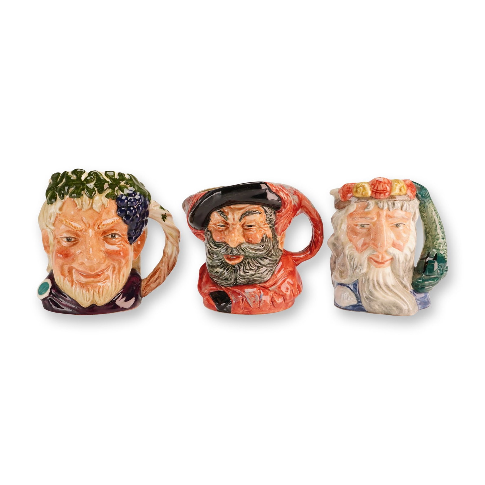 3pc Royal Doulton Small Character Jugs- D6505, 6385 and 6652 (1 of 4)