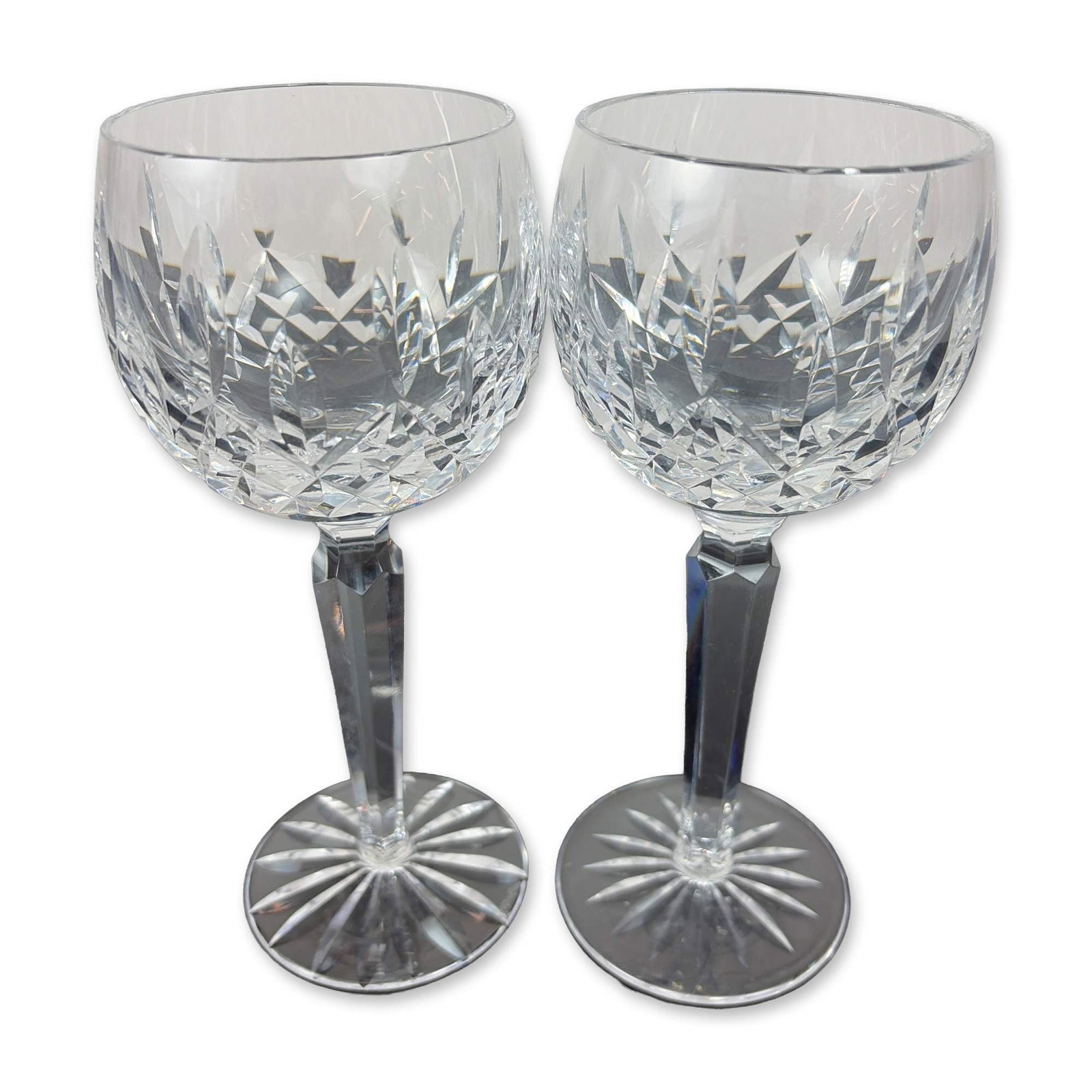 Pair of Waterford Lismore Crystal Hock Wine Glasses (1 of 2)