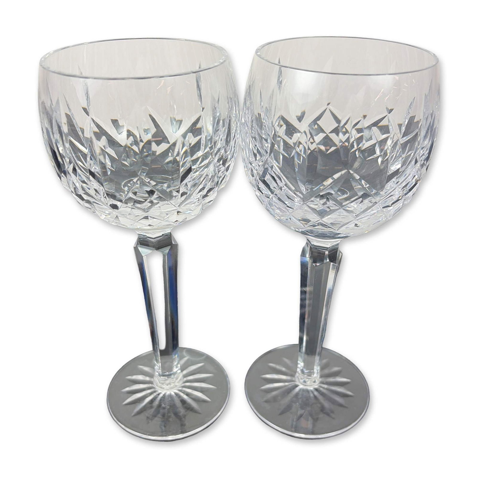 Pair of Waterford Lismore Crystal Hock Wine Glasses (1 of 2)
