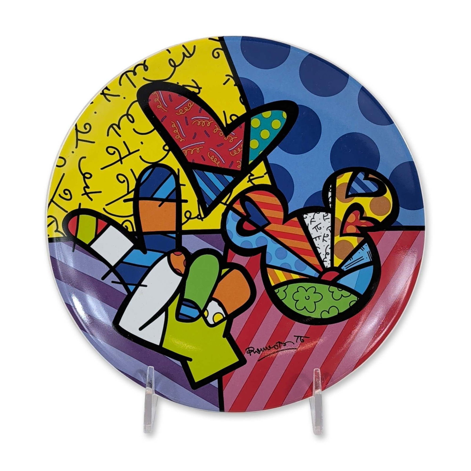 Disney by Britto Peace, Love and Mickey Mouse Plate (1 of 4)