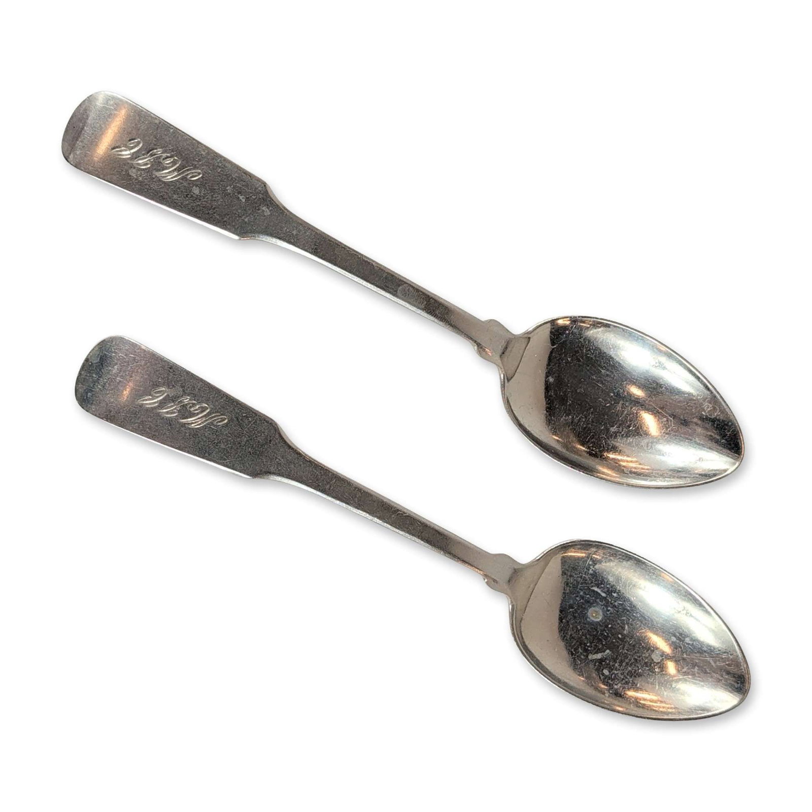 Pair of Sterling Silver Fiddle Tea Spoons (1 of 5)