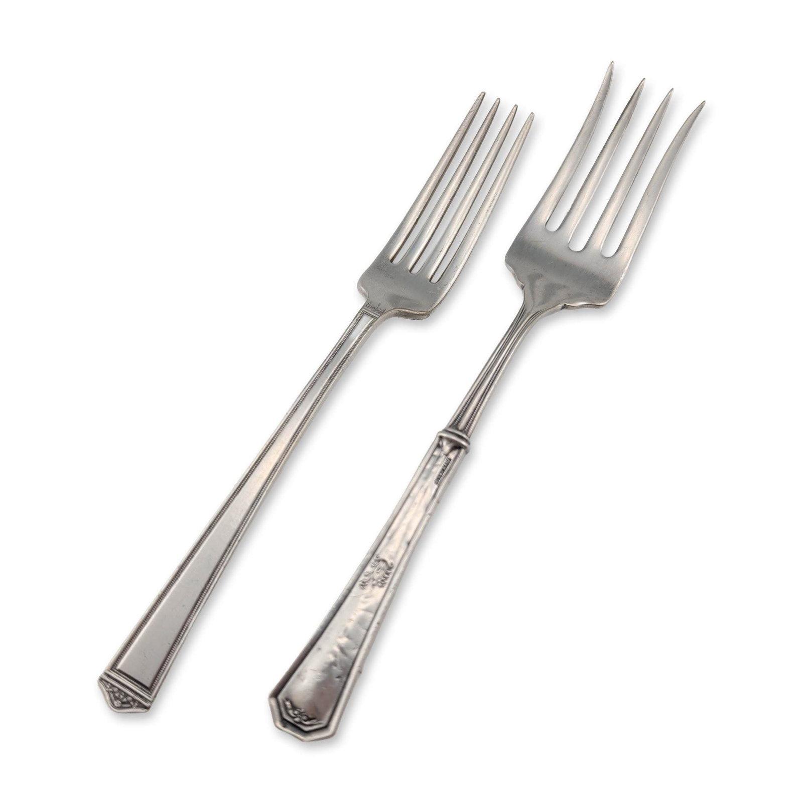 2pc 1847 Rogers Bros Silverplate and Sterling Handle Forks (1 of 5)