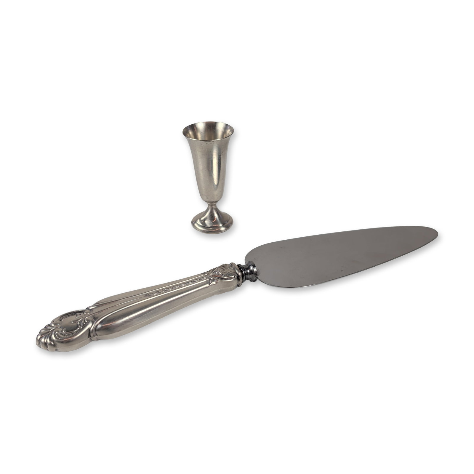 2pc Alvin Sterling Silver Vessel and Sterling Handled Cake Server (1 of 3)