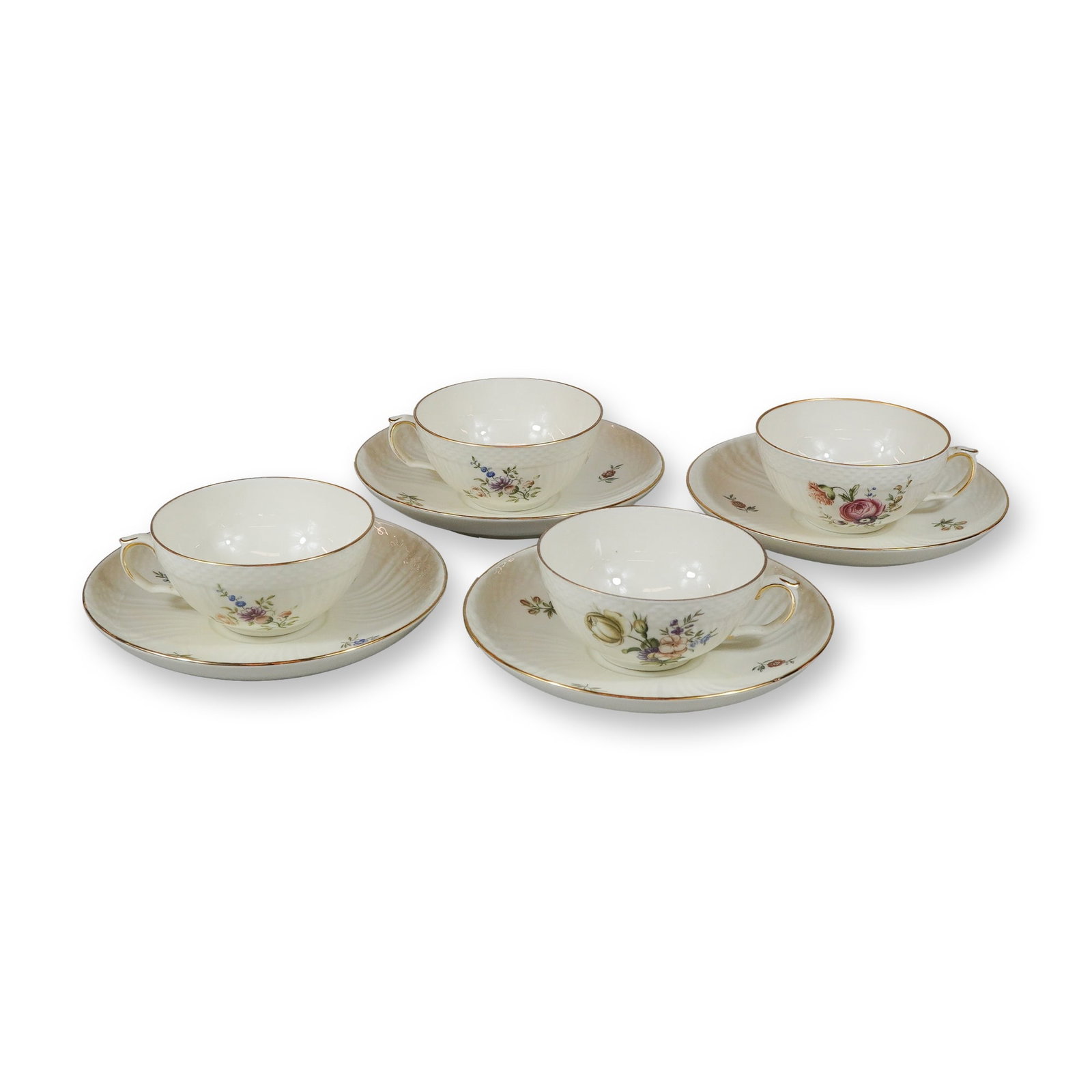 8pc Royal Copenhagen Porcelain Teacups and Saucers, Frijsenborg (1 of 4)