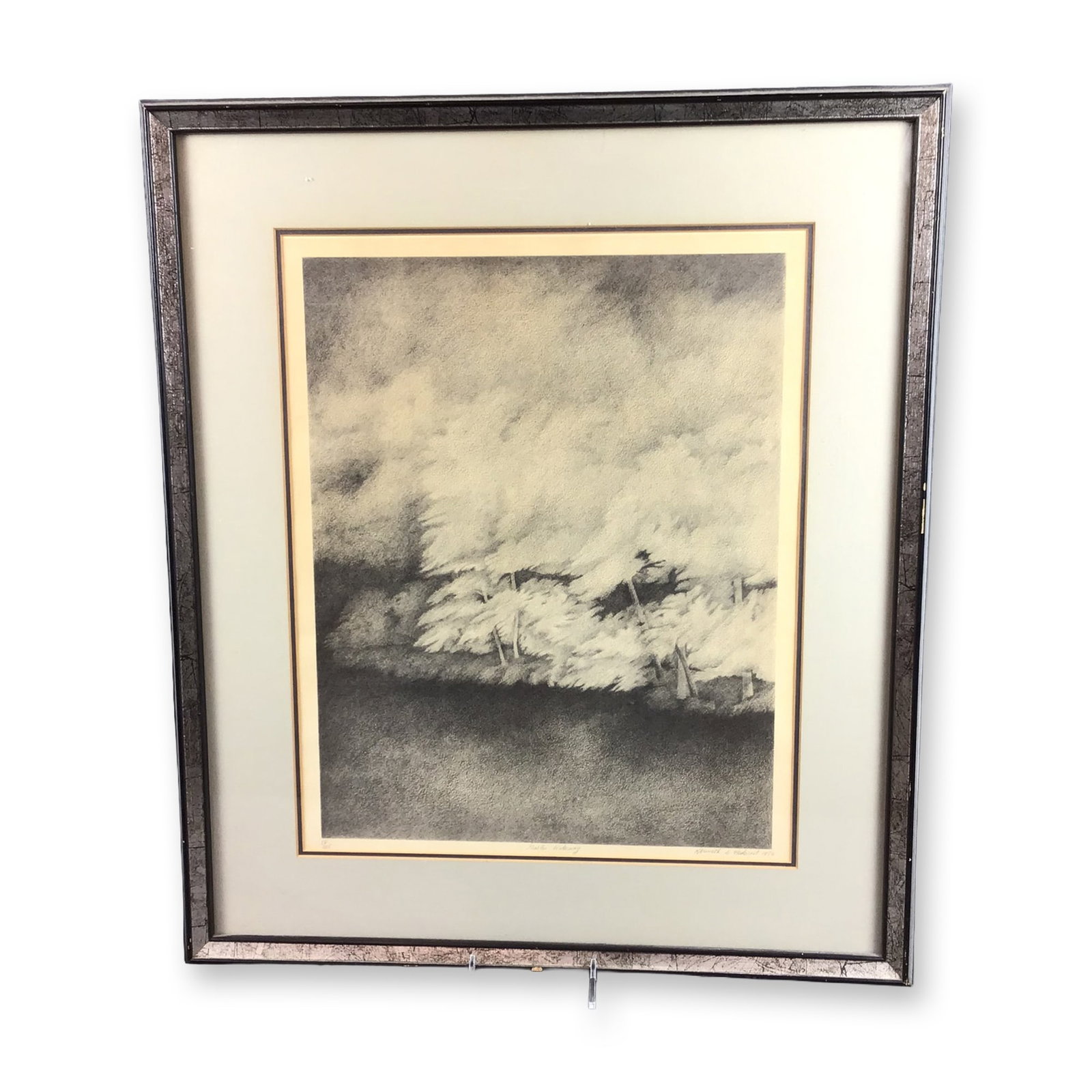Kenneth D. Nedorost (American, b. 1946), Gables Waterway, 1976, Signed and Numbered Lithograph: This monochromatic lithograph on wove paper is titled Gables Waterway and was created by Kenneth D. Nedorost in 1976. The work is rendered in an atmospheric, tonalist style with a texture indicating