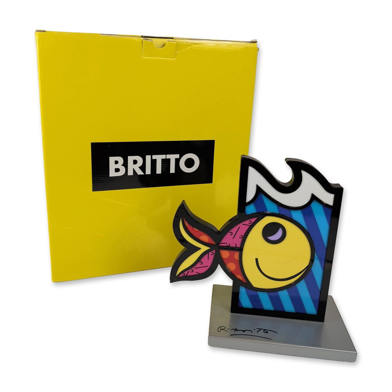 Romero Britto (Brazilian, b. 1963) Fish Sculpture, Signed (1 of 4)