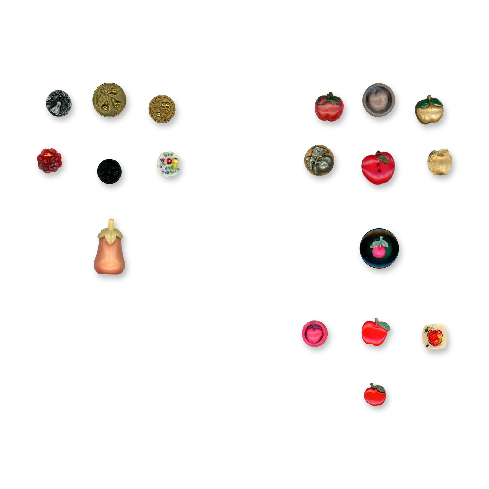 2 CARDS OF ASSORTED FRUIT BUTTONS (1 of 3)