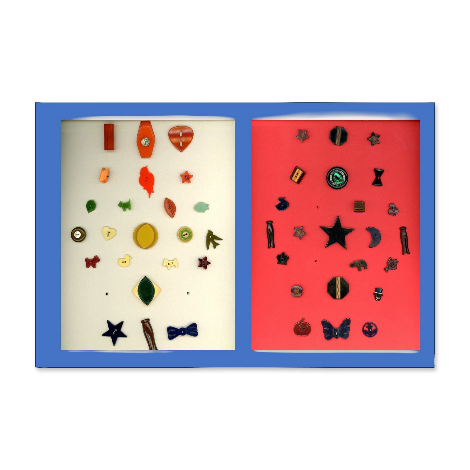 2 CARDS OF DIVISION THREE BAKELITE BUTTONS (1 of 3)