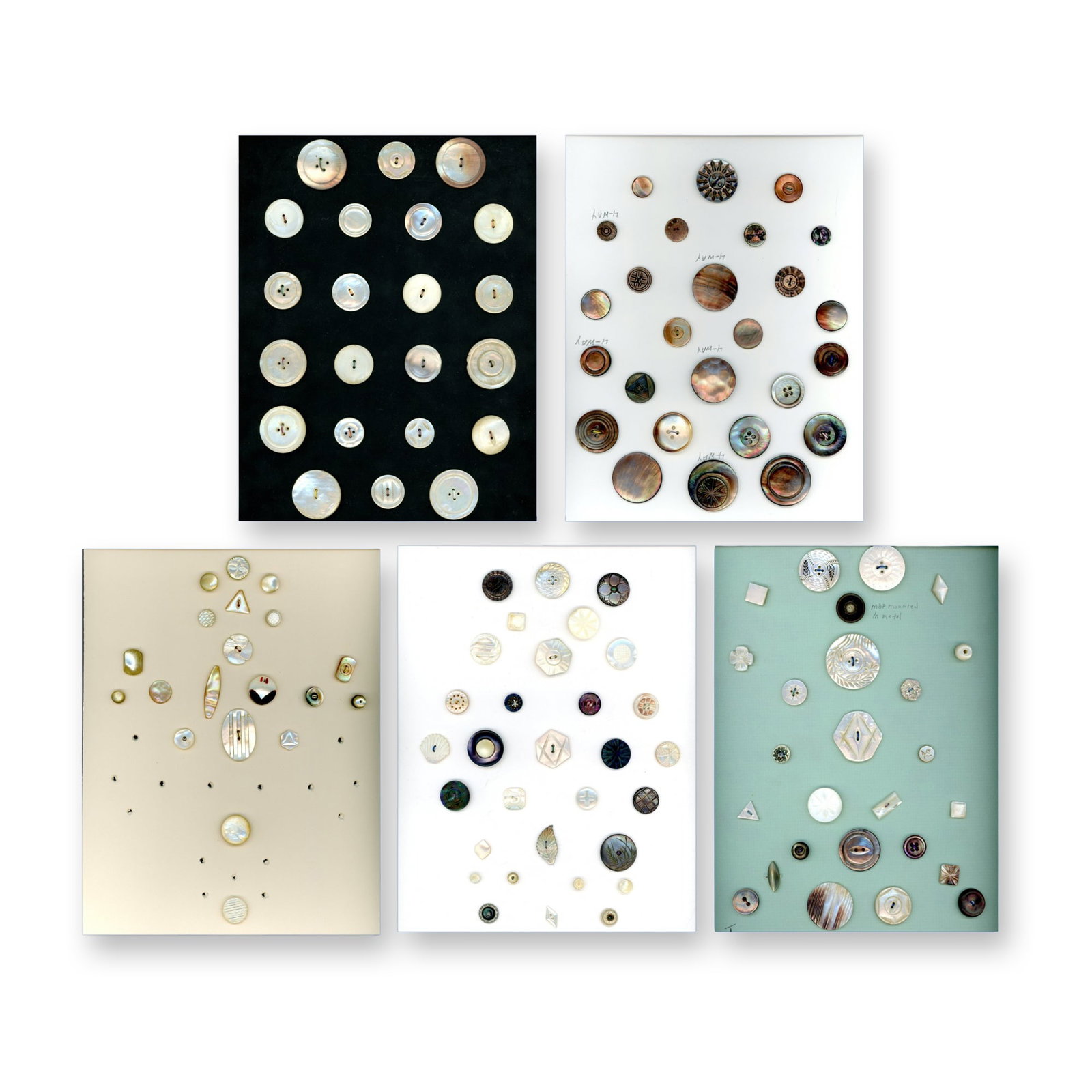 5 CARDS ASSORTED ANTIQUE PEARL BUTTONS (1 of 6)