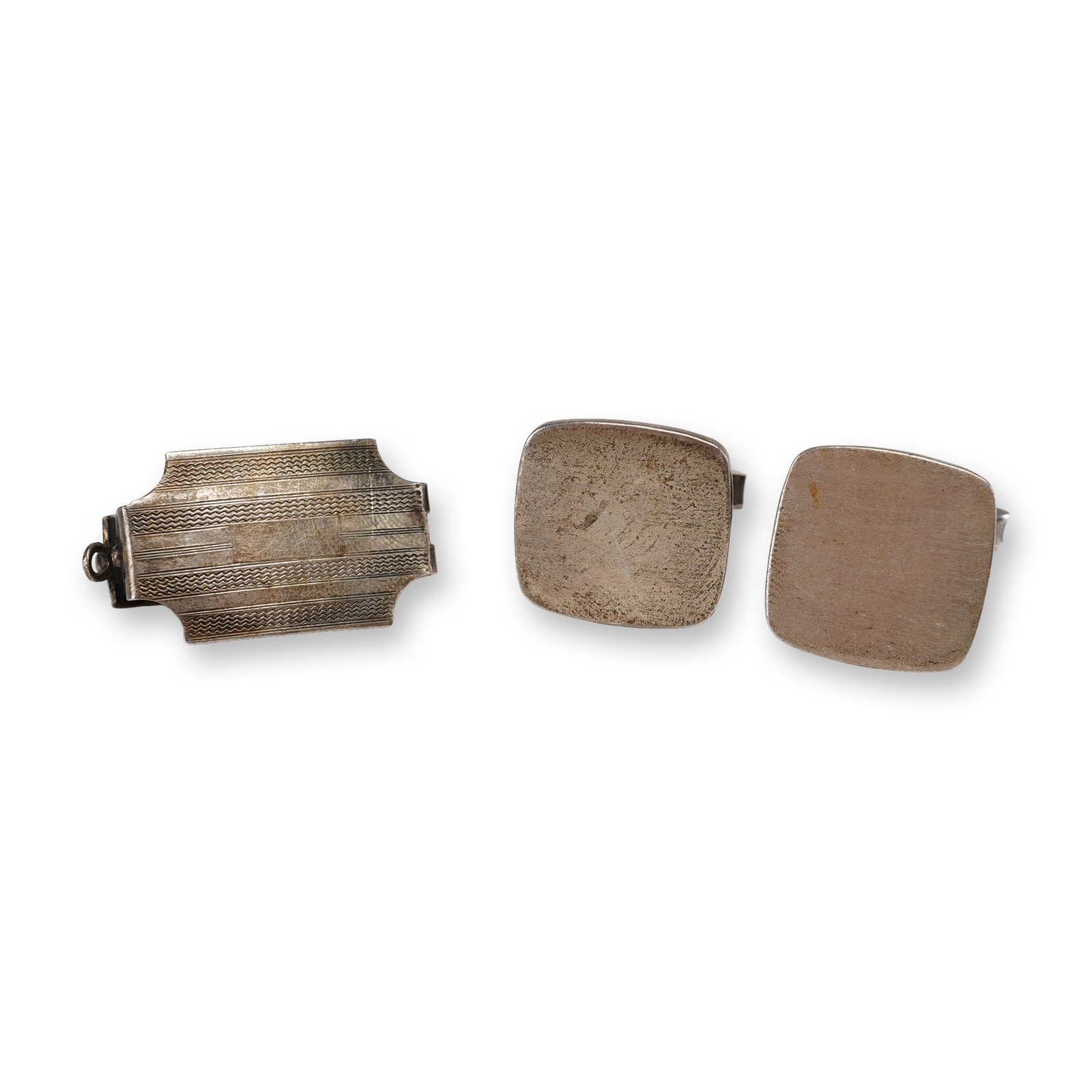 Three-Piece Sterling Silver Jewelry Group Including a Pair of Cufflinks and a Money Clip (1 of 5)