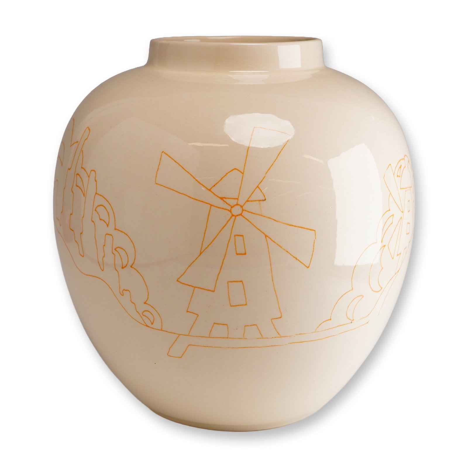 Wedgwood Clarice Cliff Bizarre Windmill Pattern Vase (1 of 4)
