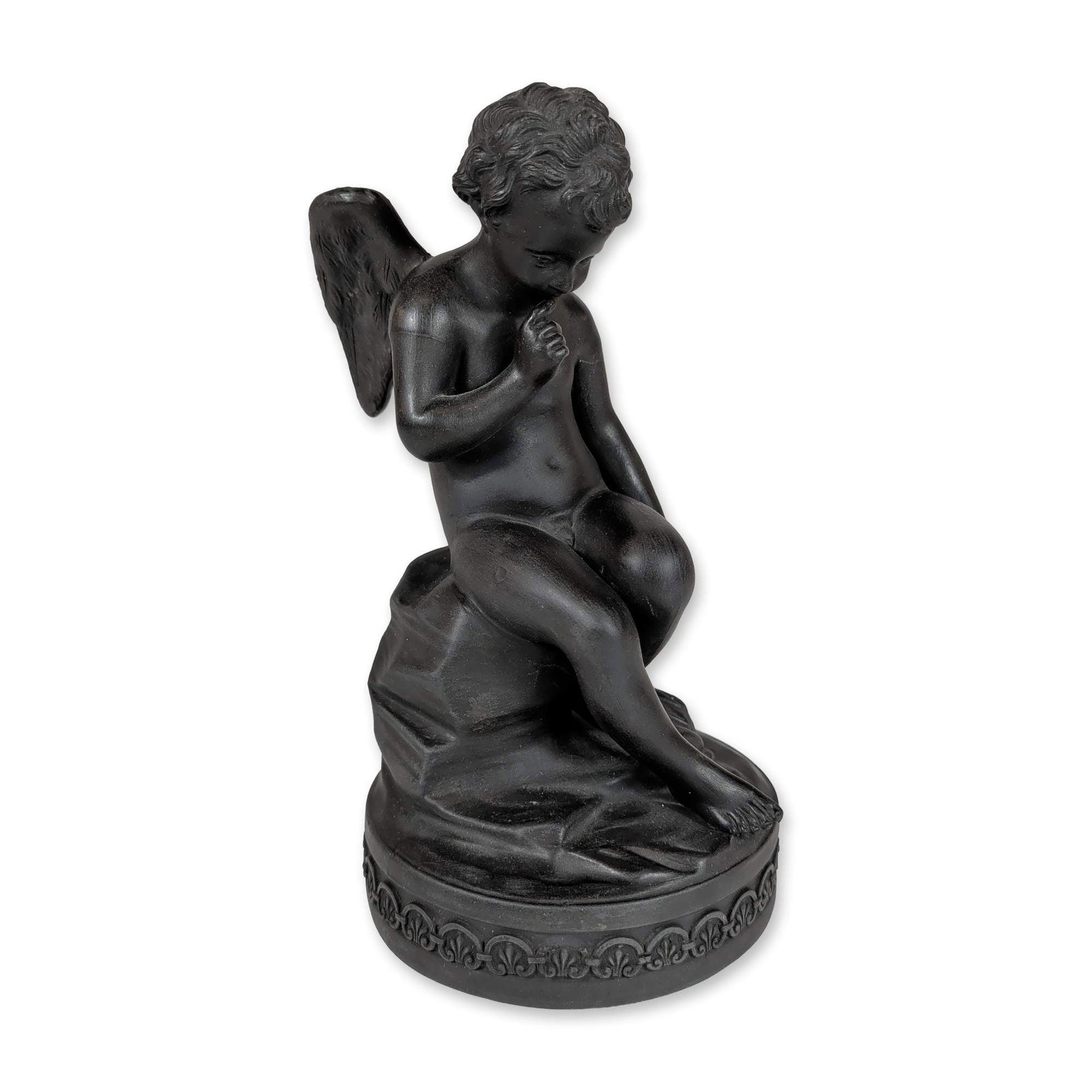 Wedgwood 19th Century Black Basalt Cupid Figurine (1 of 4)
