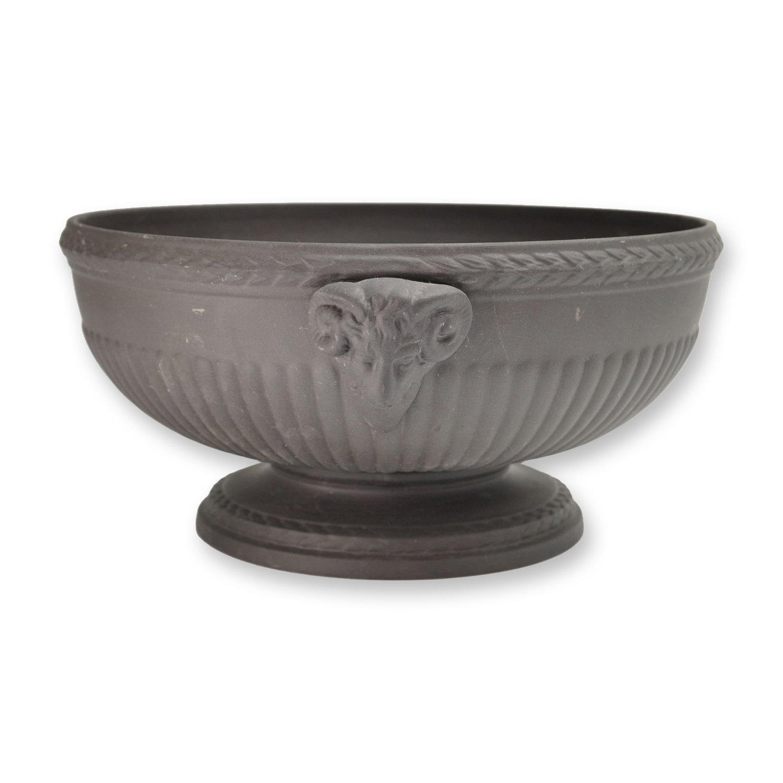 Wedgwood Black Basalt Footed Bowl with Ram Head Handles (1 of 4)