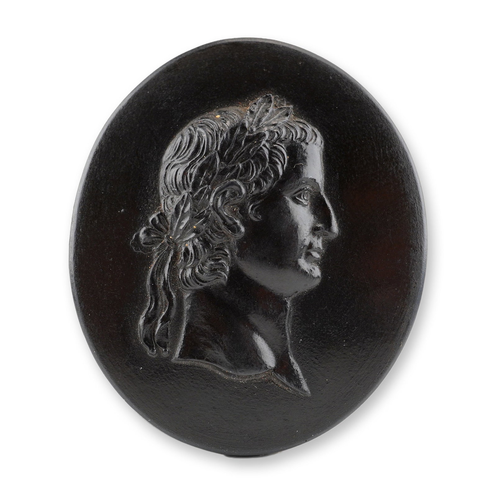 Wedgwood Black Basalt Portrait Medallion of Emperor Tiberius (1 of 4)