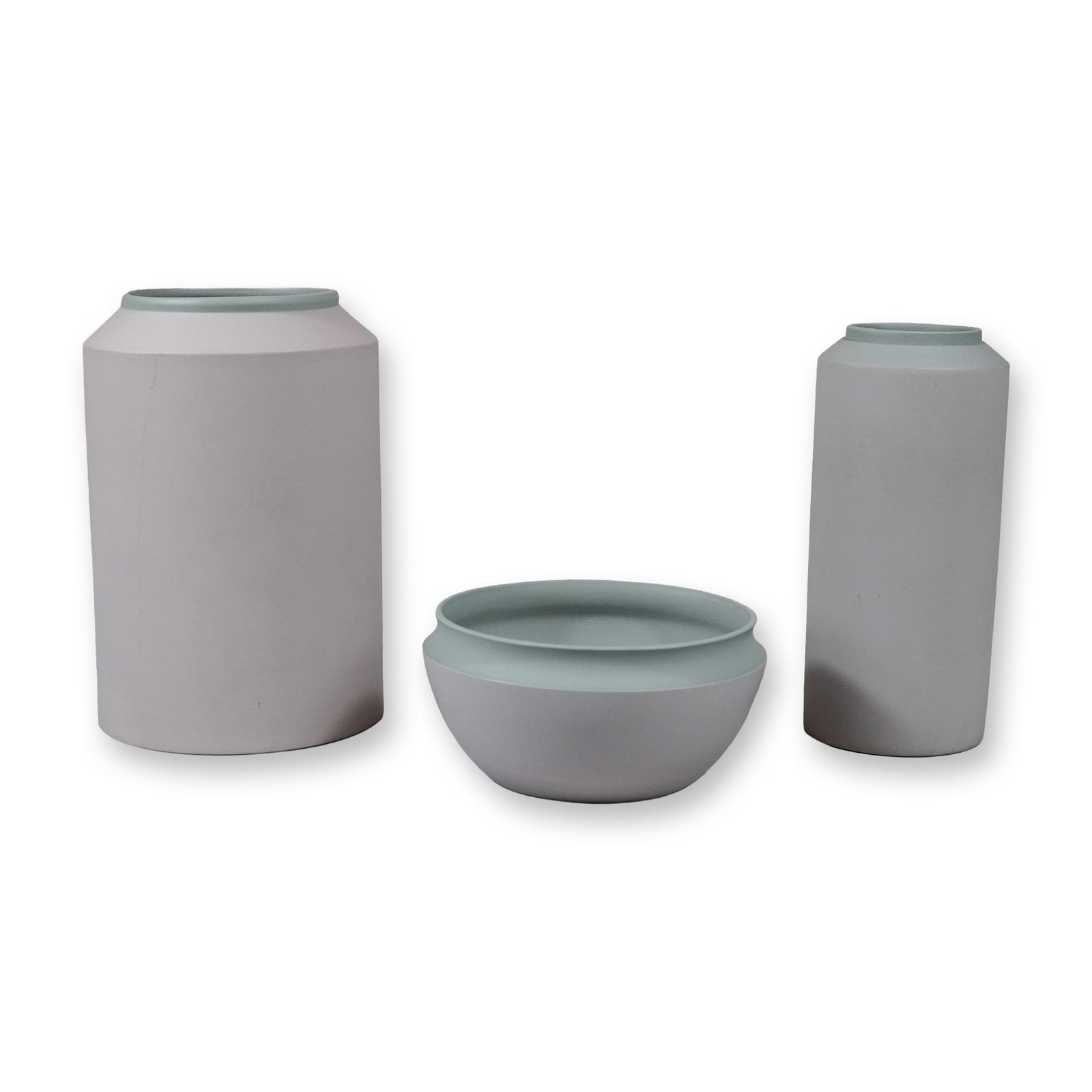 3pc Wedgwood Modernist Bicolor Jasperware Dip Vessels (1 of 2)