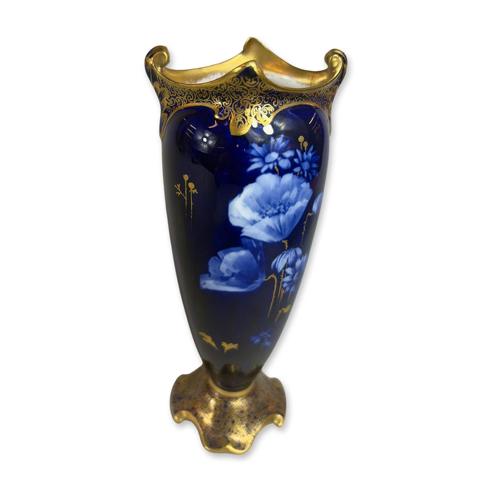 Royal Doulton Cobalt Blue Gilt Porcelain Vase (1 of 4)