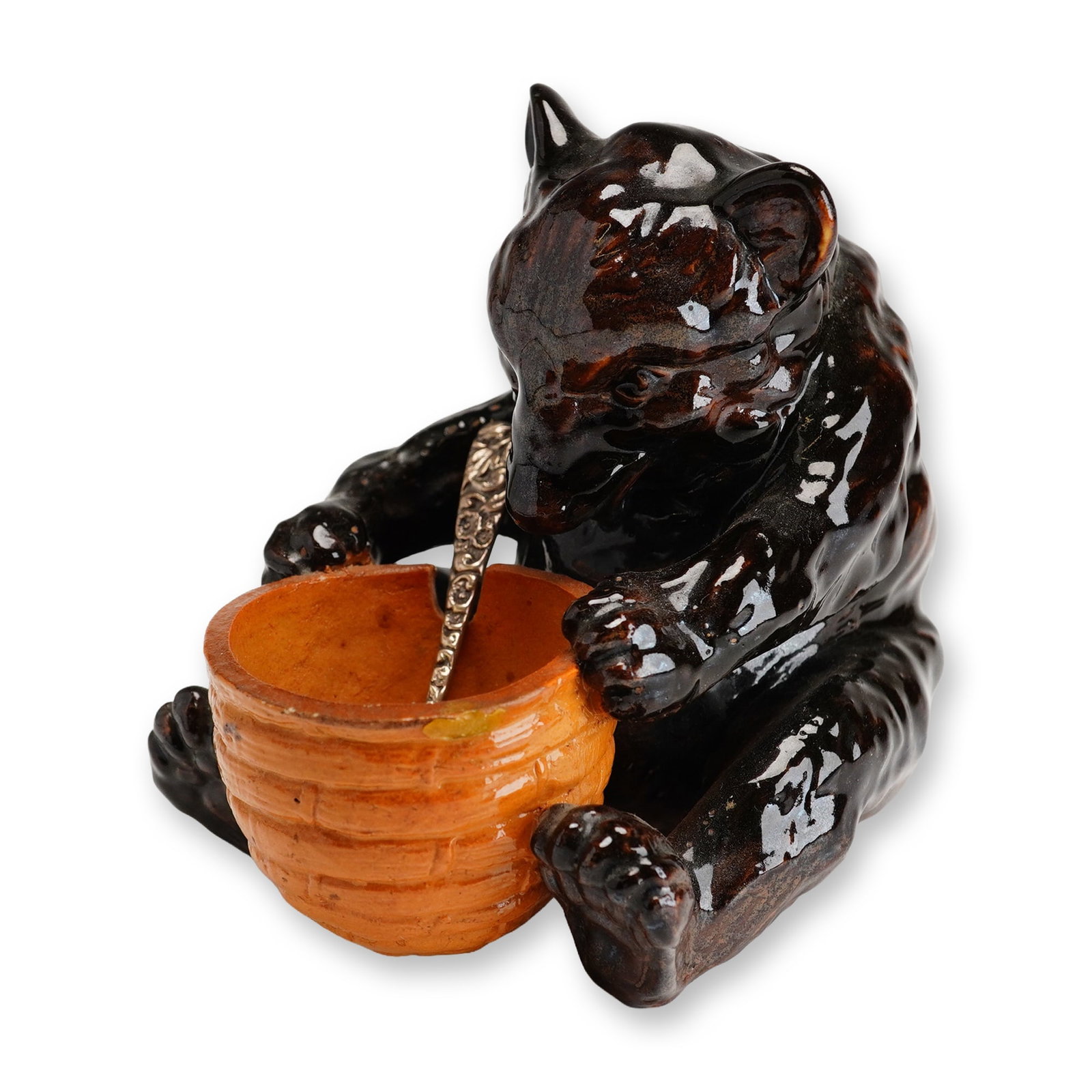 Royal Doulton Stoneware with Sterling Silver Spoon, Bear with Honey Pot (1 of 5)