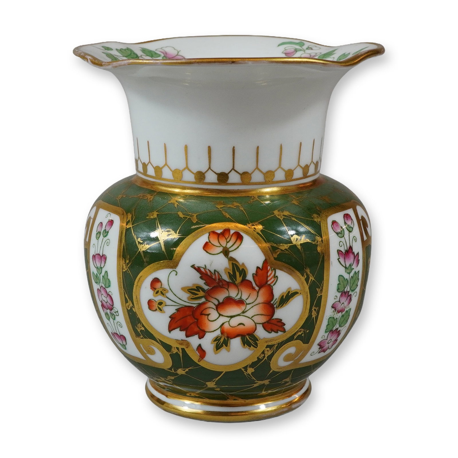 Wedgwood Bone China Chinoiserie Floral Gilt Decorated Small Vase (1 of 3)