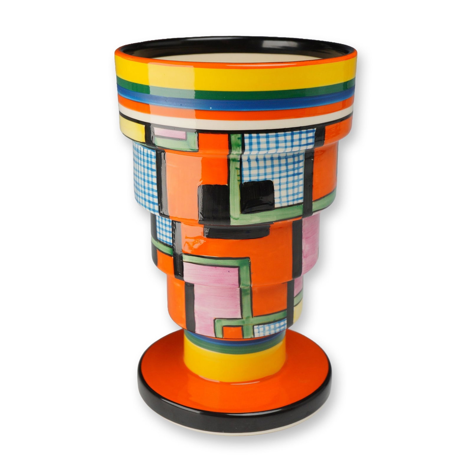 Wedgwood Bizarre by Clarice Cliff Ceramic Stepped Vase (1 of 3)