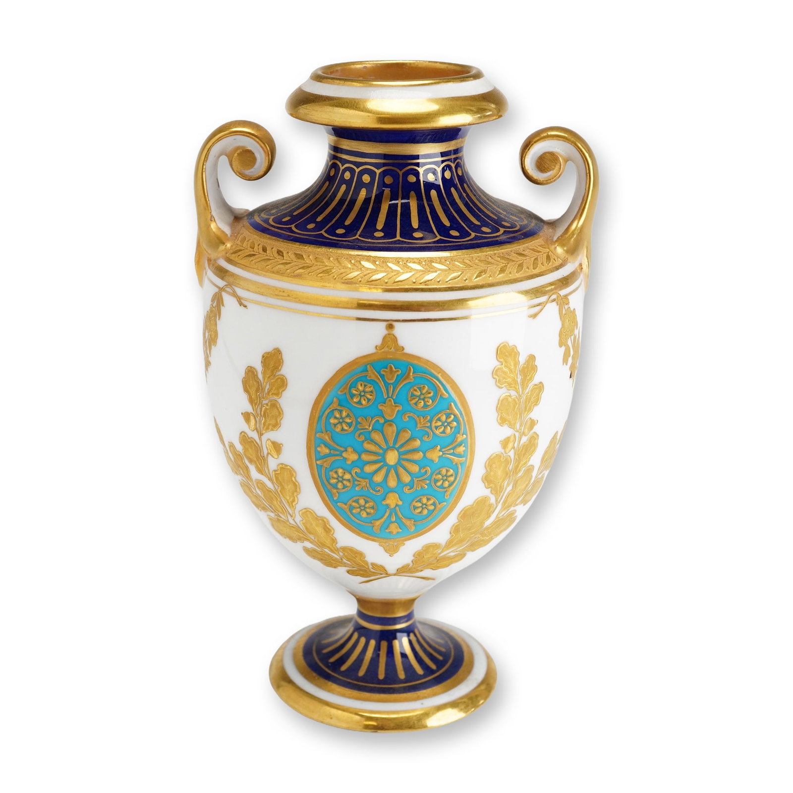 Wedgwood Gilded and Enameled Porcelain Urn-Form Vase (1 of 3)