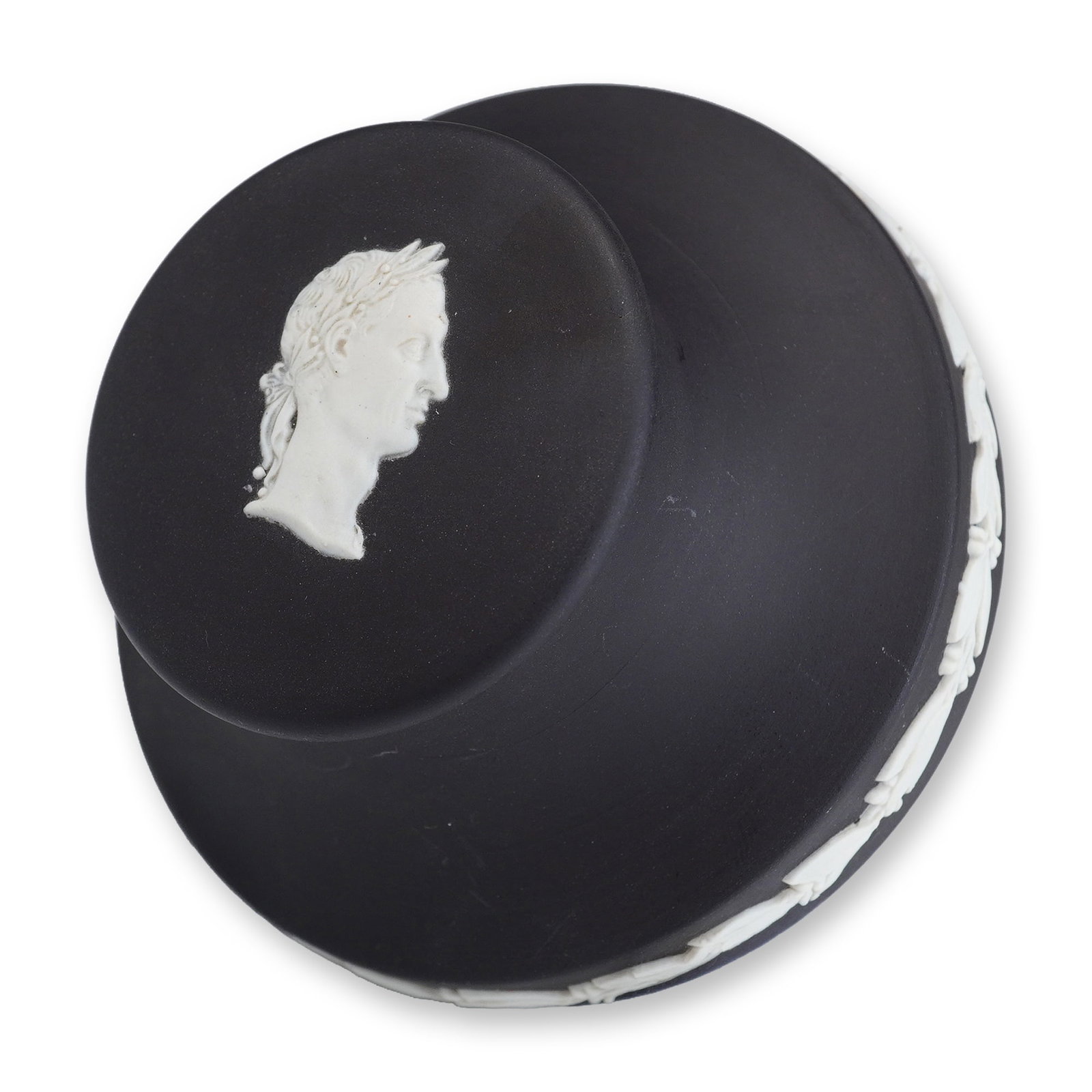 Wedgwood Black Basalt Jasperware Julius Caesar Pedestal Paperweight (1 of 5)