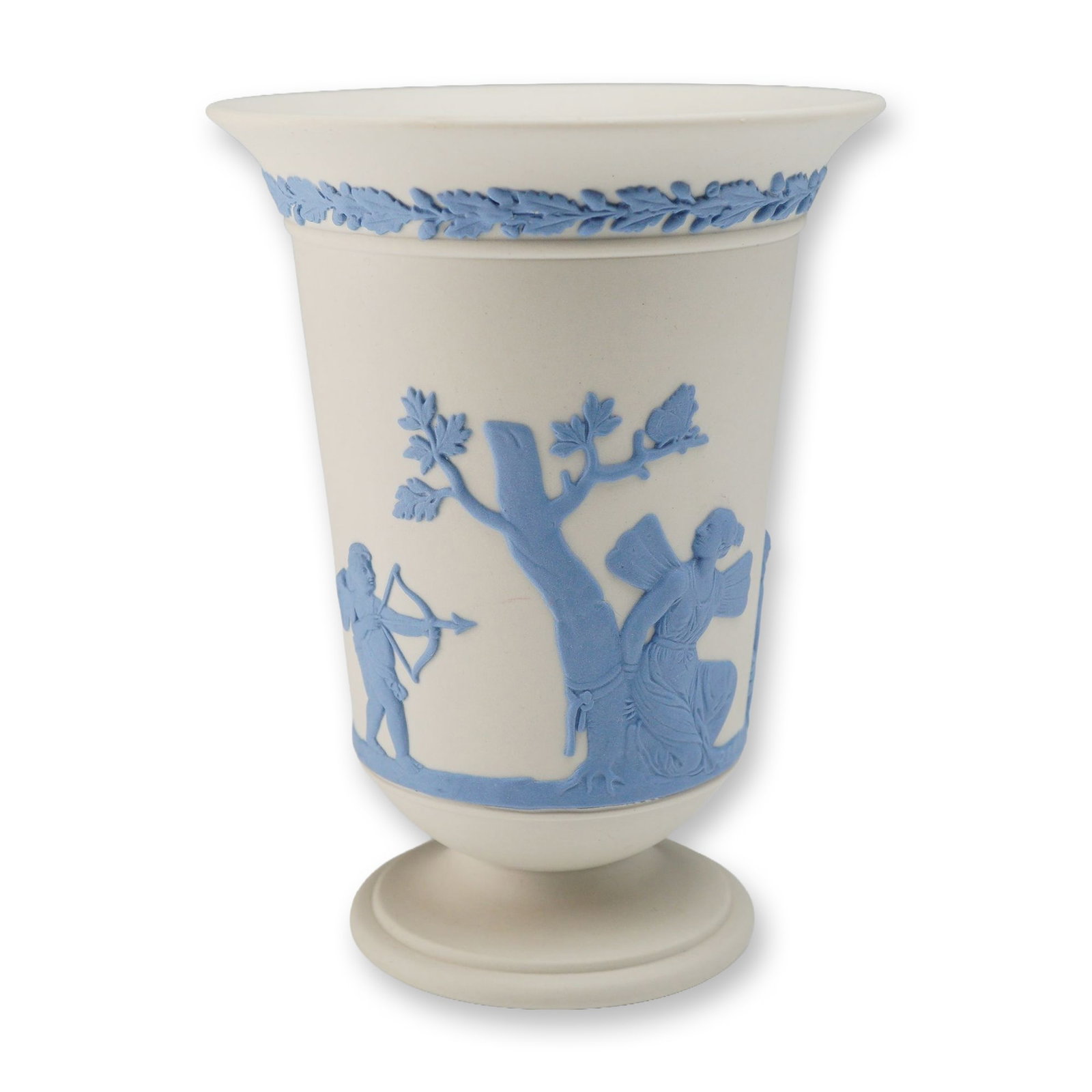 Wedgwood Jasperware Footed Vase in the Offering to Cupid Pattern (1 of 3)