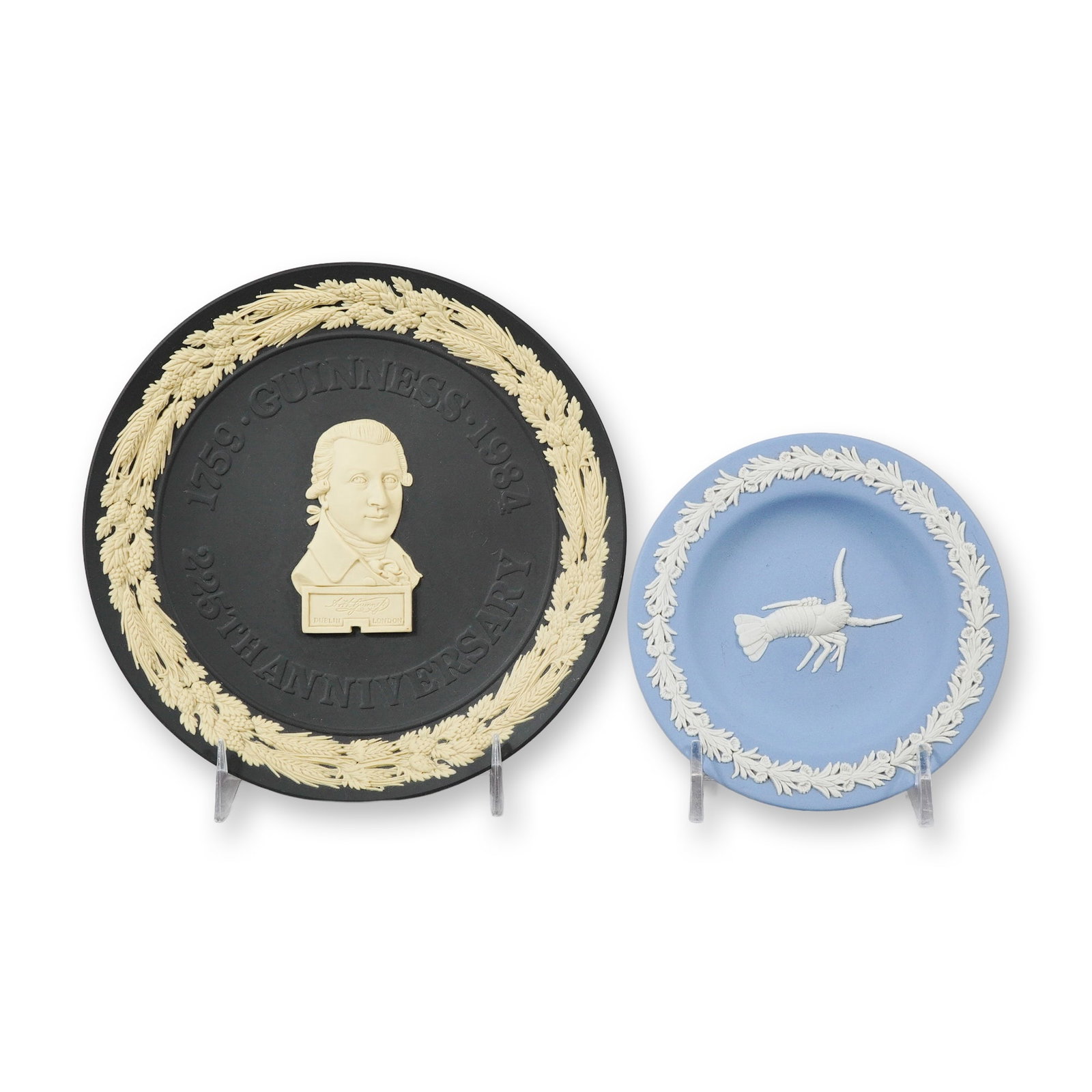2pc Wedgwood Jasperware including a Guinness Anniversary Plate and a Lobster Motif Dish (1 of 3)