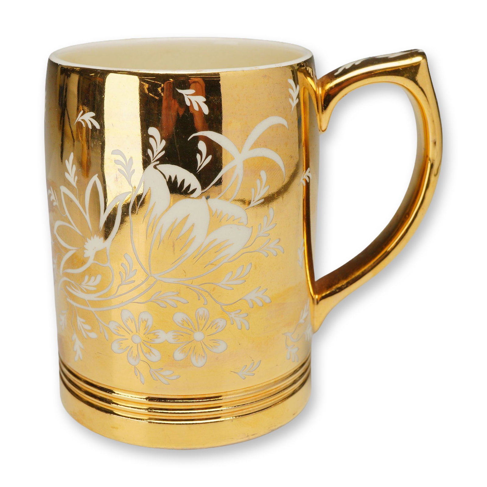 Wedgwood & Barlaston Keith Murray Gold Luster Floral Tankard Mug (1 of 3)