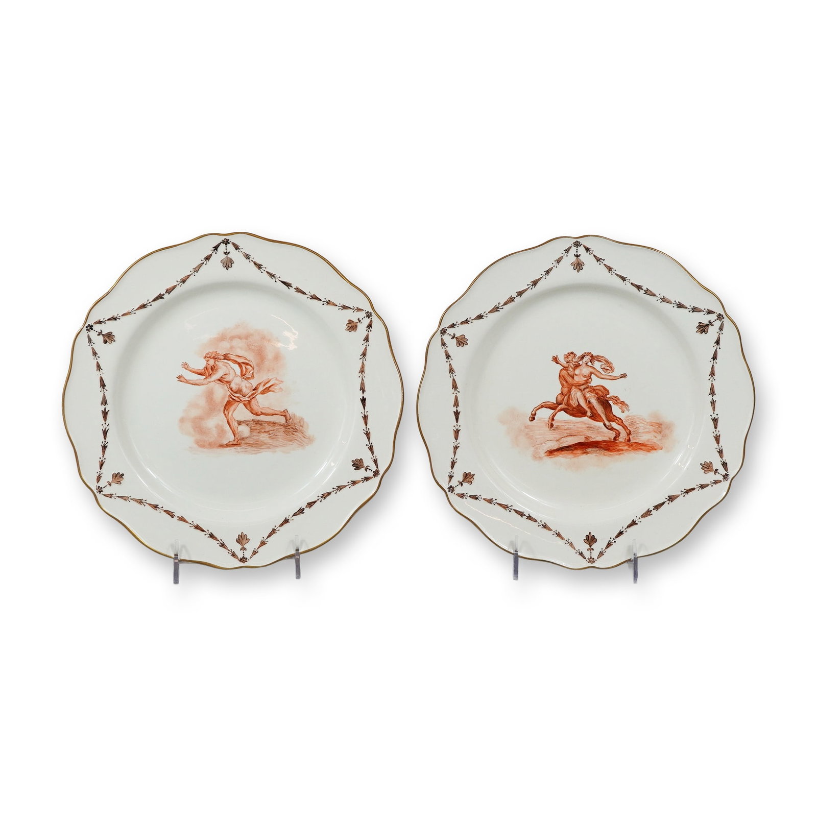Pair of Wedgwood for Geo Rouard Hand-Painted Mythological Scene Plates (1 of 3)