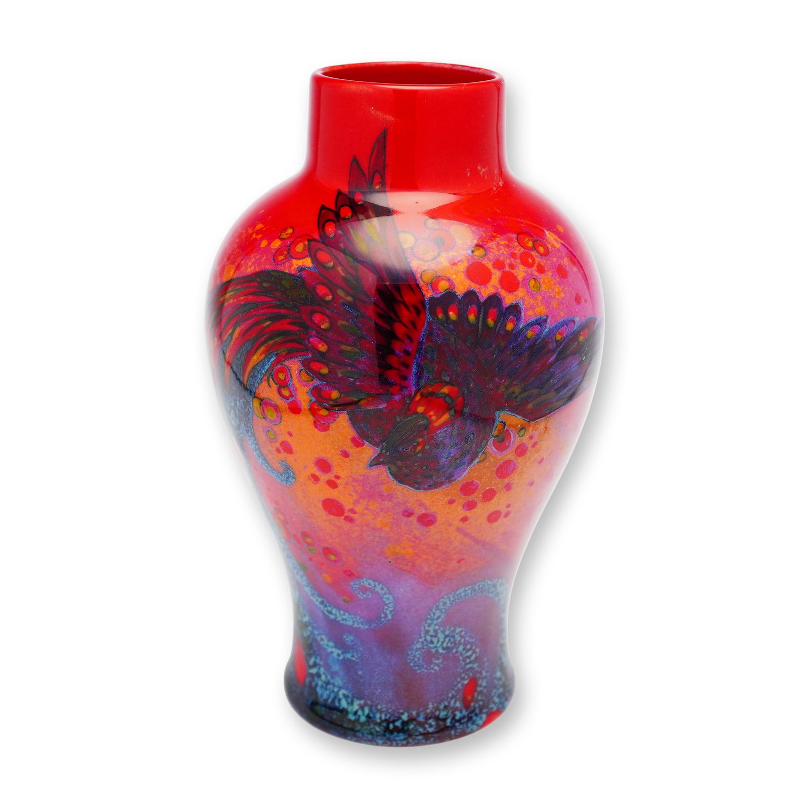 Royal Doulton Sung Flambe by Charles Noke Peacock Vase (1 of 3)