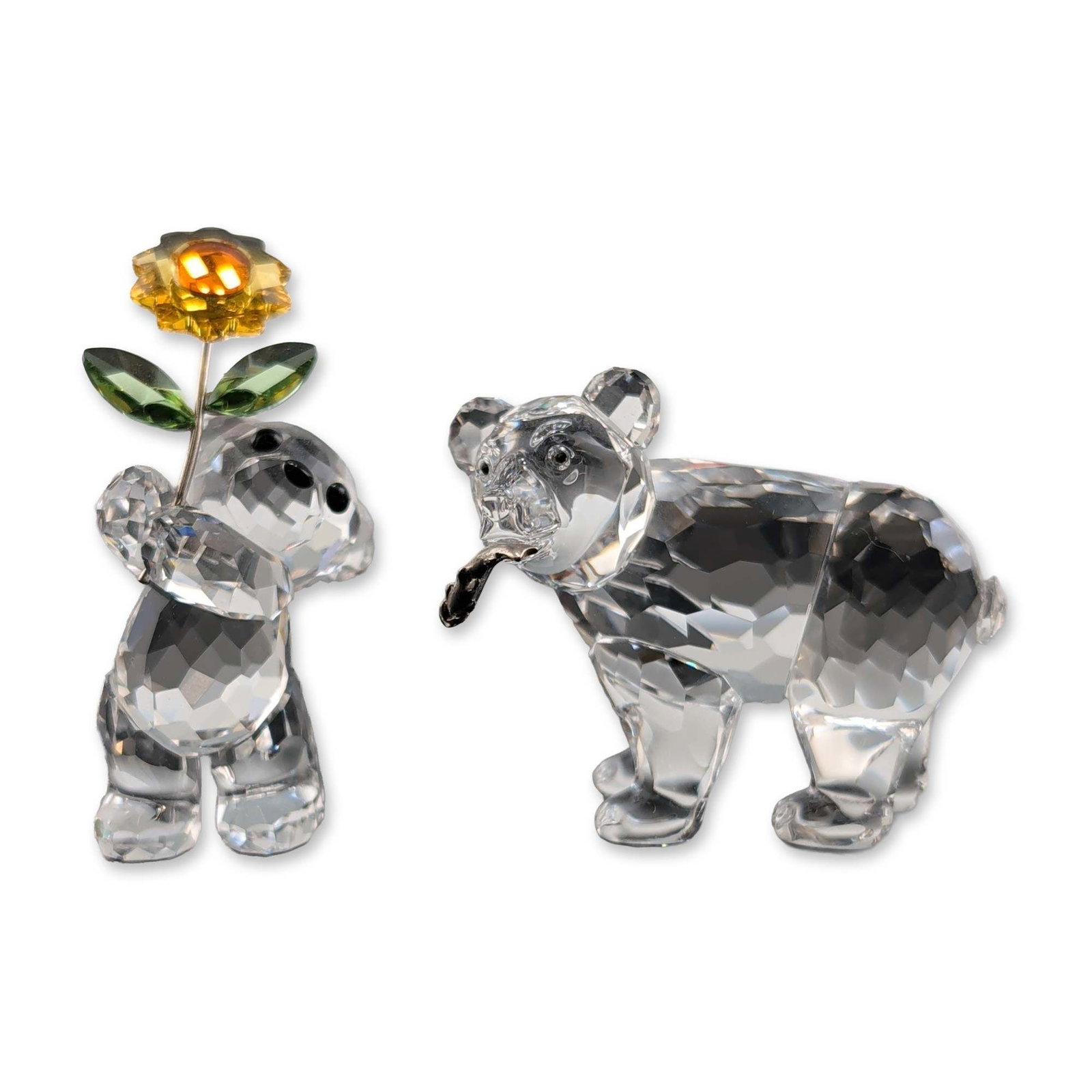 2pc Swarovski Faceted Crystal Bear Figurines (1 of 4)