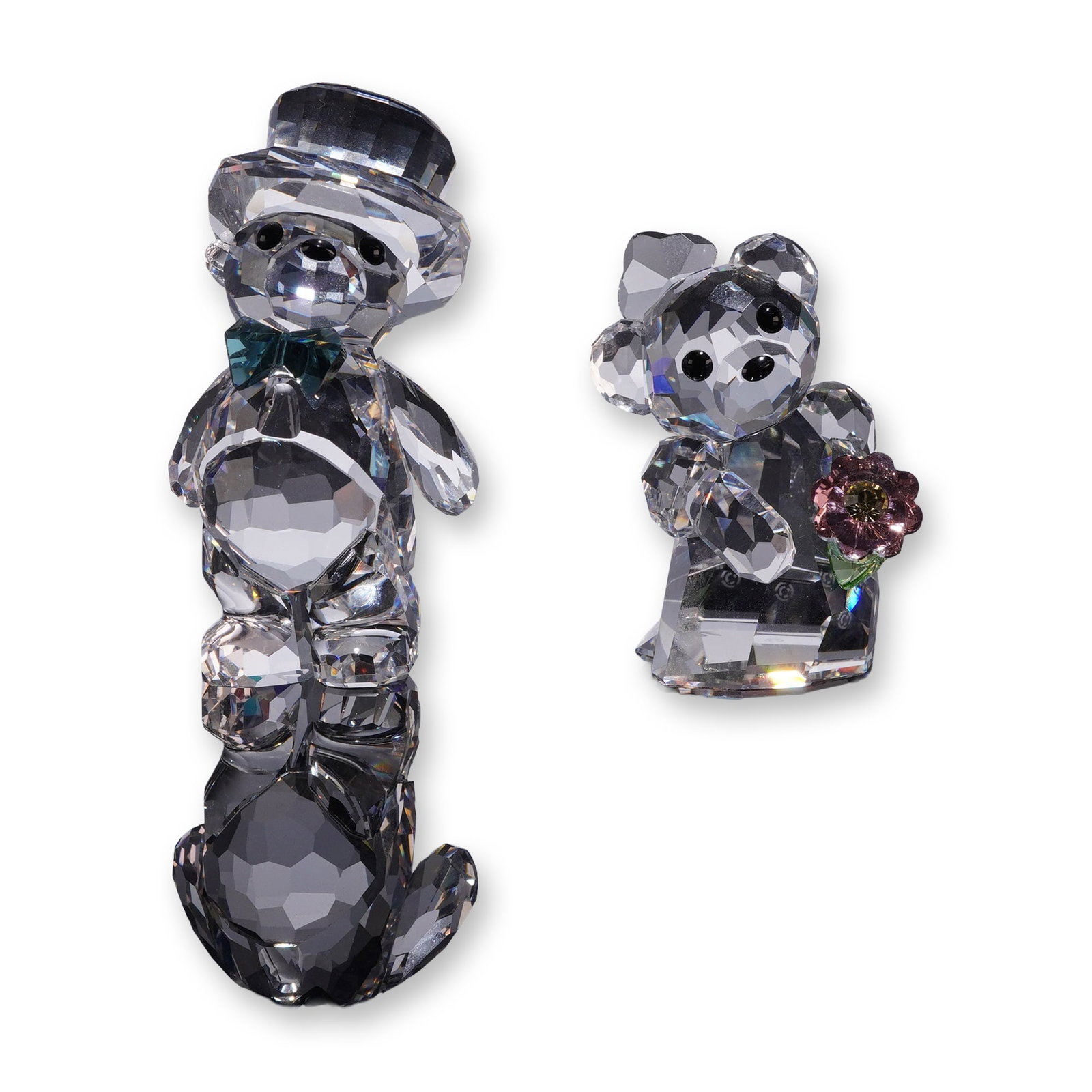 Pair of Swarovski Crystal Kris Bear Bride and Groom Figurines (1 of 5)