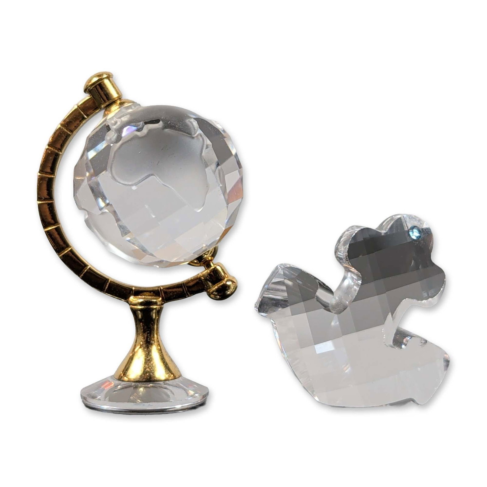 Two Swarovski Crystal and Gold-Toned Miniature Figurines (1 of 3)